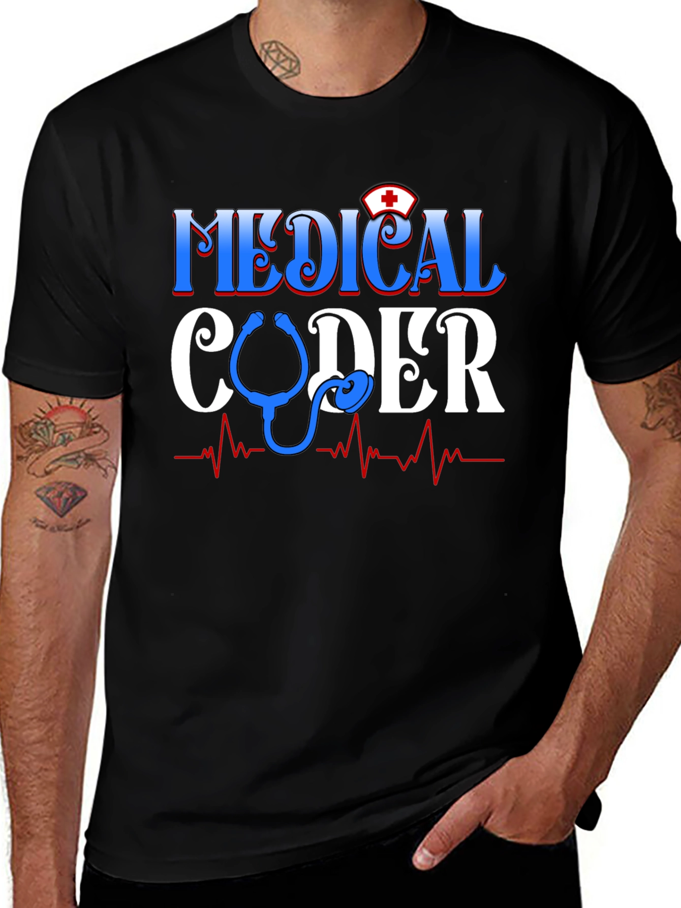 Variant 26 of Medical Coder Tee - Nurse Stethoscope Design