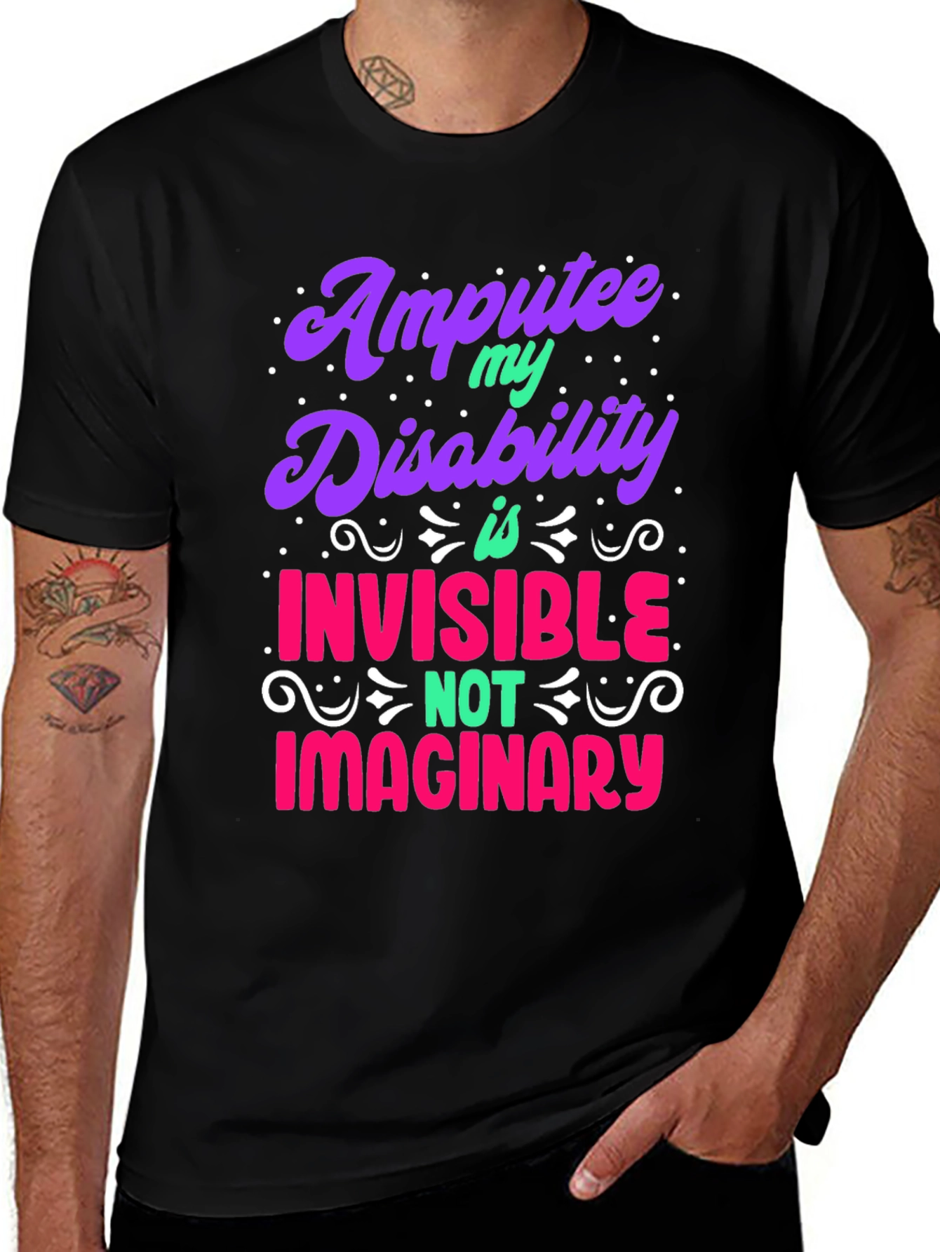 Variant 7 of Amputee Invisible Disability Awareness T-Shirt