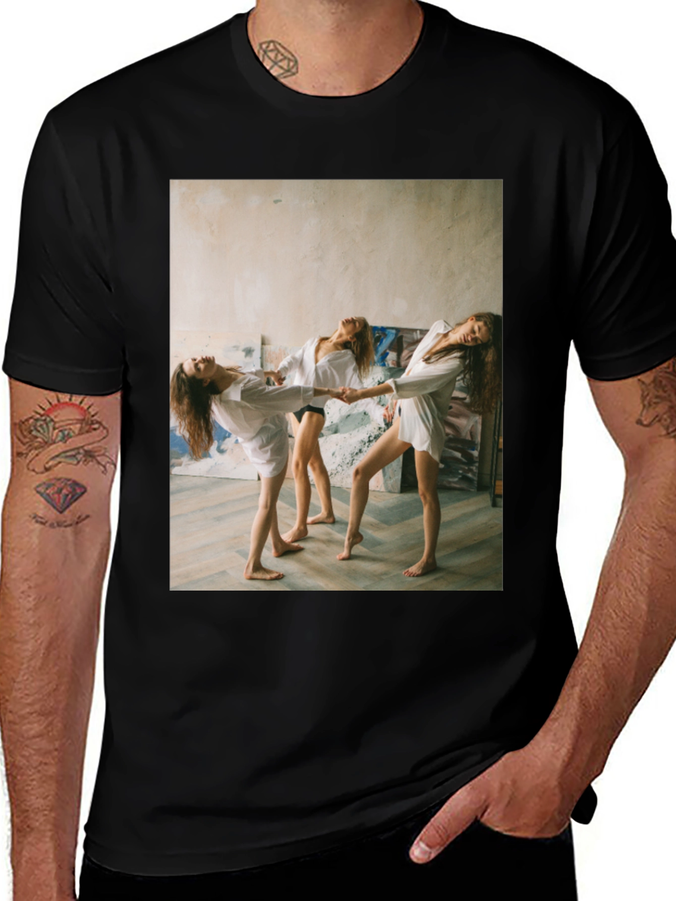 Variant 27 of Unique Graphic T-Shirt - Women Dancing Design