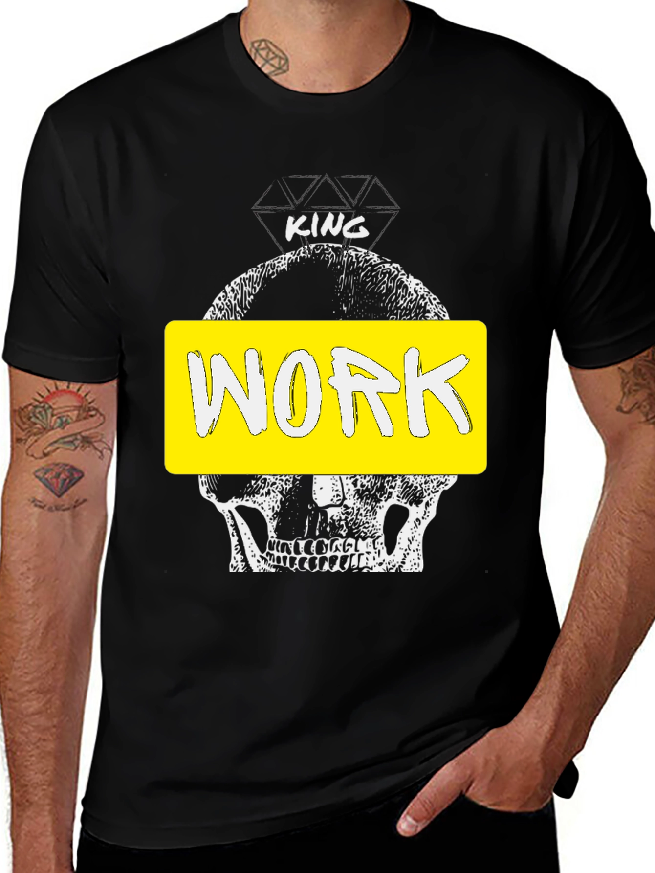 Variant 20 of King Work Graphic Tee - Skull Design