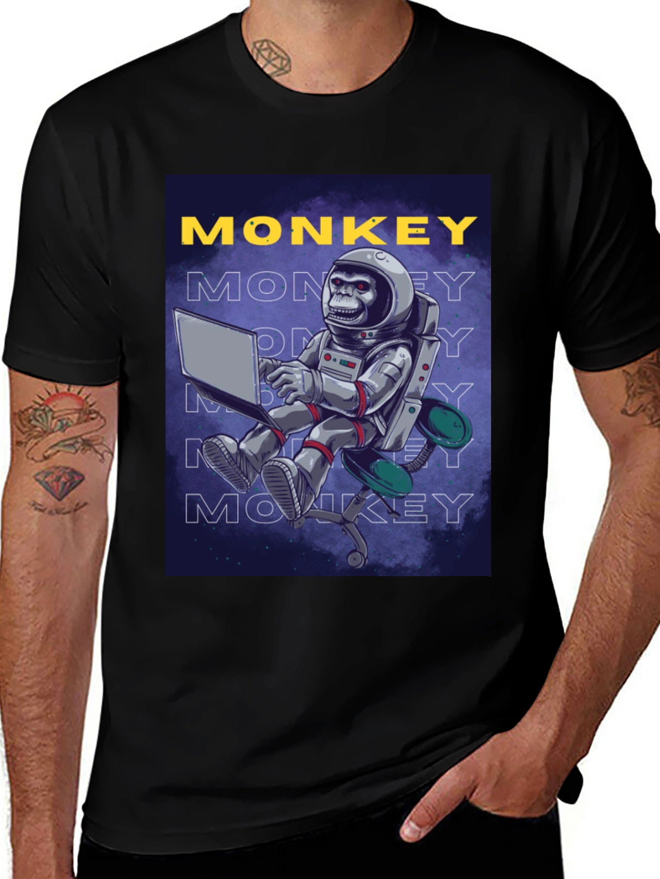 Variant 22 of Monkey Astronaut Graphic Tee - Novelty Design