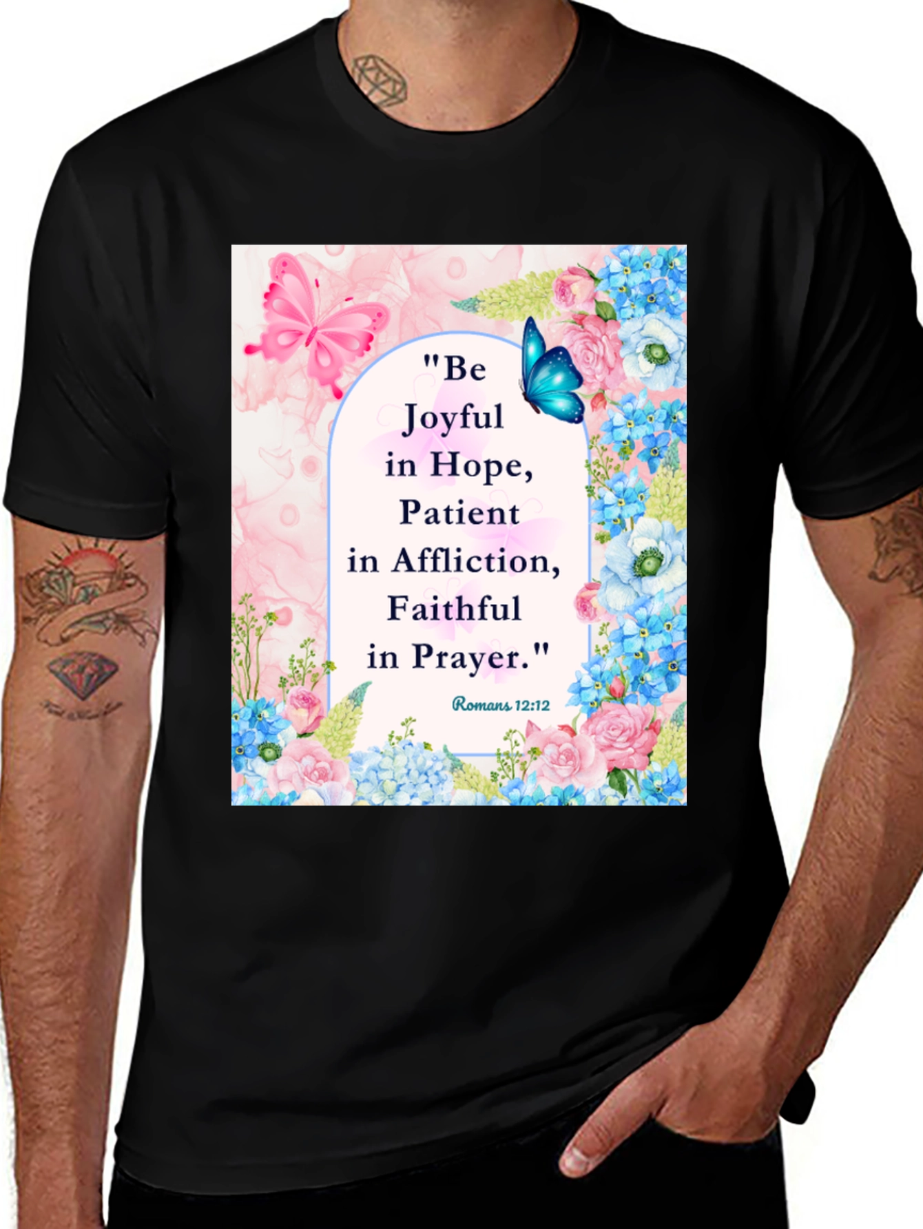 Inspirational Floral Butterfly T-Shirt