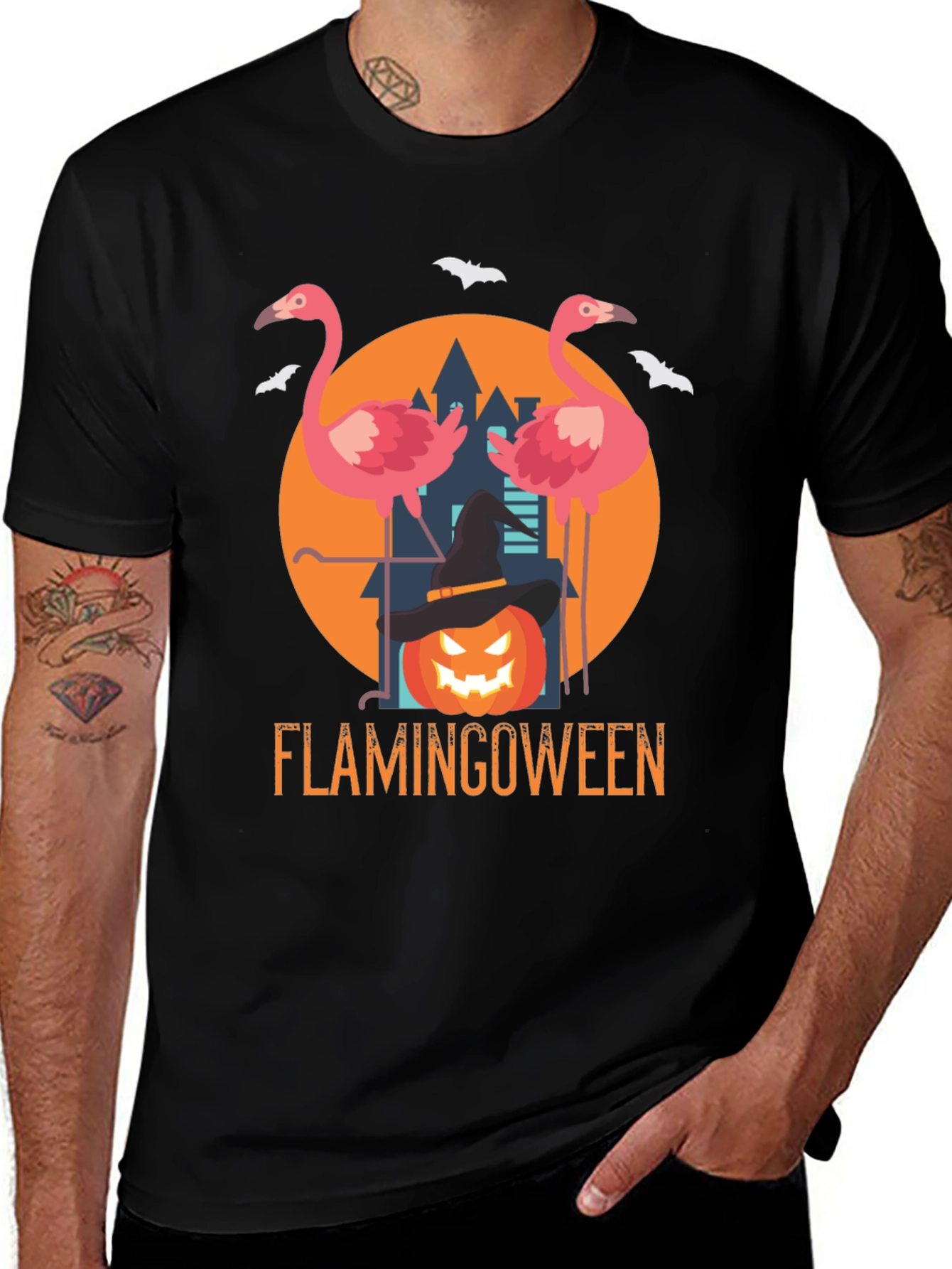Flamingoween T-Shirt, Halloween Flamingo Tee