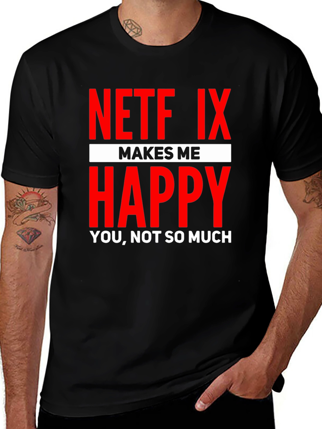Netflix Makes Me Happy Graphic T-Shirt