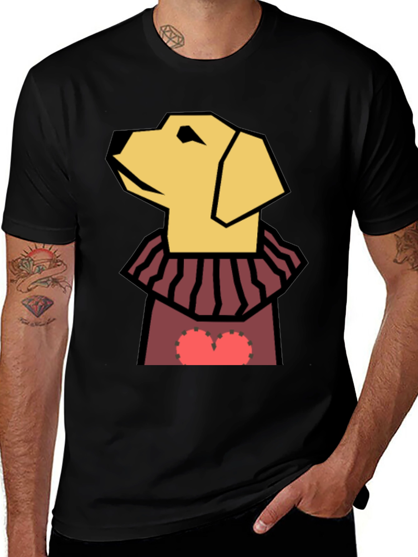 Variant 19 of Dog Geometric Heart T-Shirt