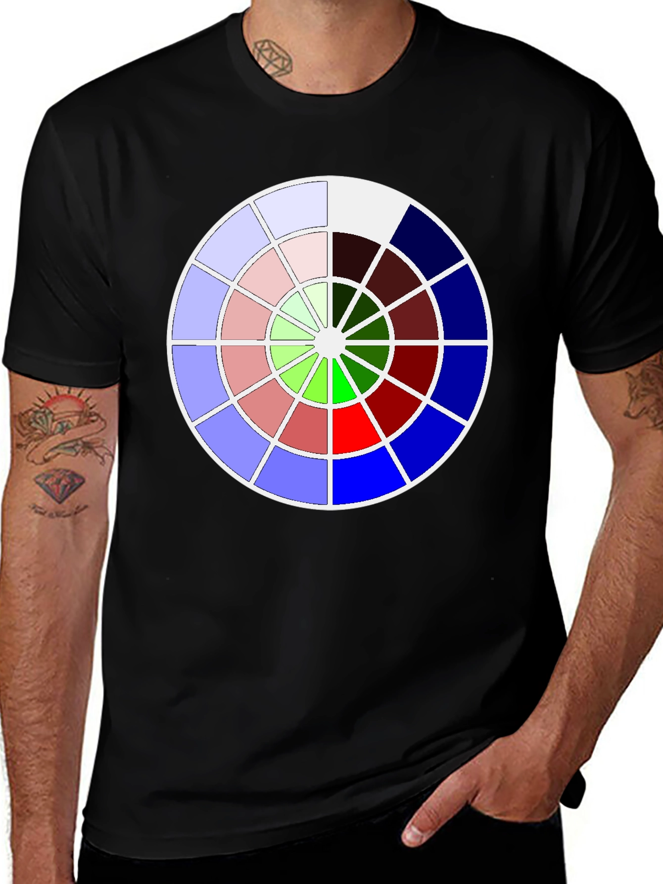 Variant 18 of Colorful Circle Graphic Tee - Modern Design