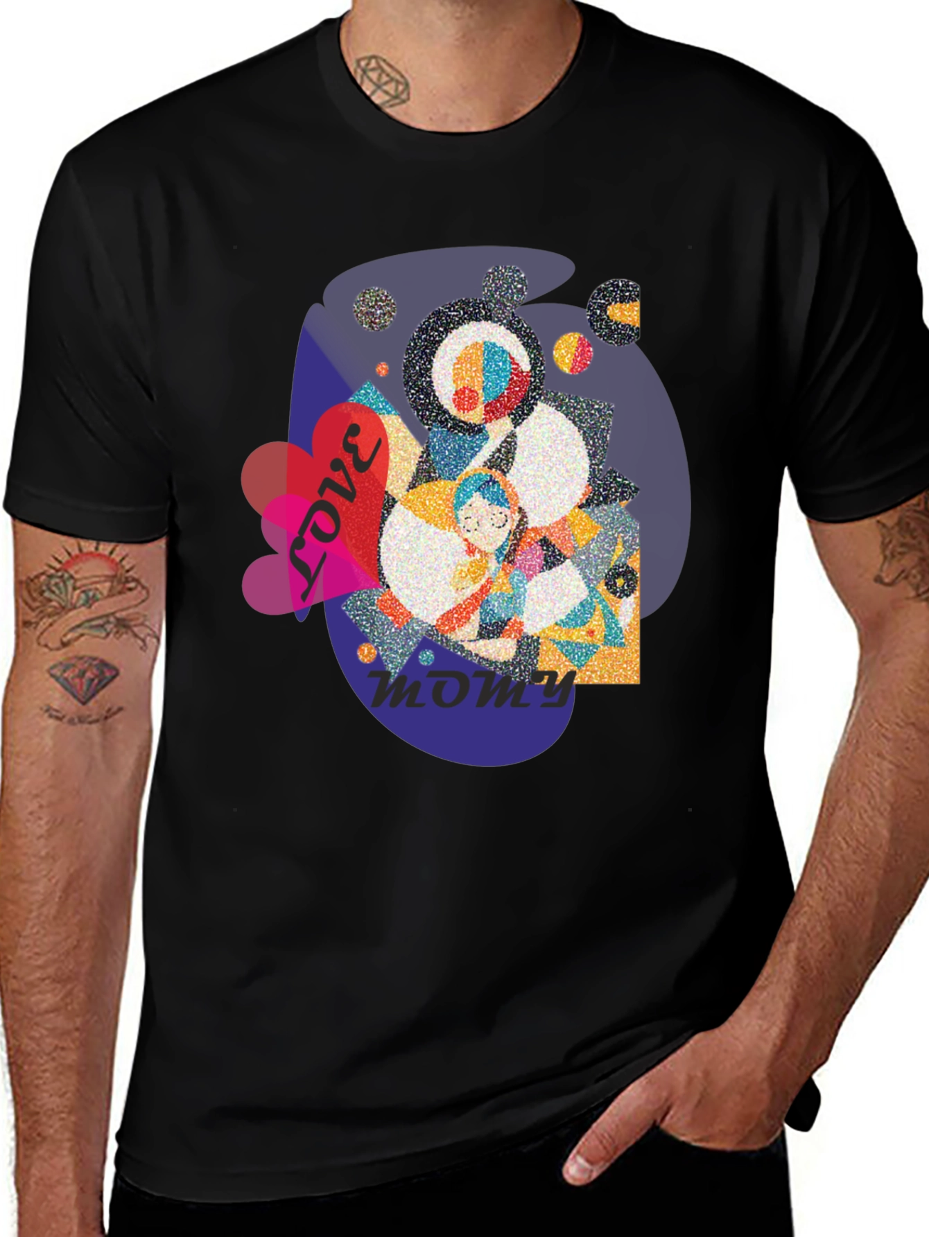 Variant 18 of Love You Mommy Black T-Shirt Graphic Tee