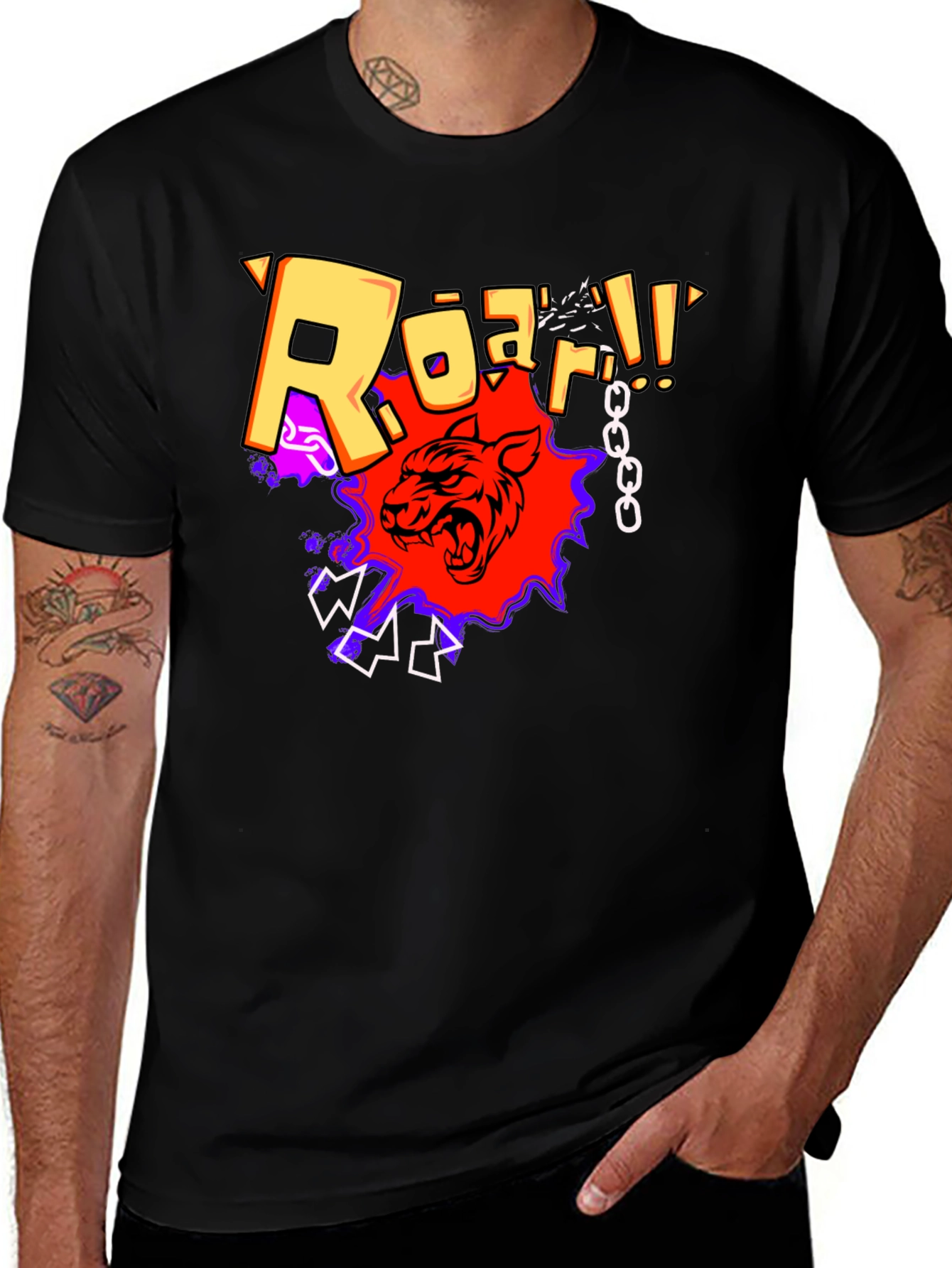 Variant 11 of Roar Graphic Print Crew Neck T-Shirt