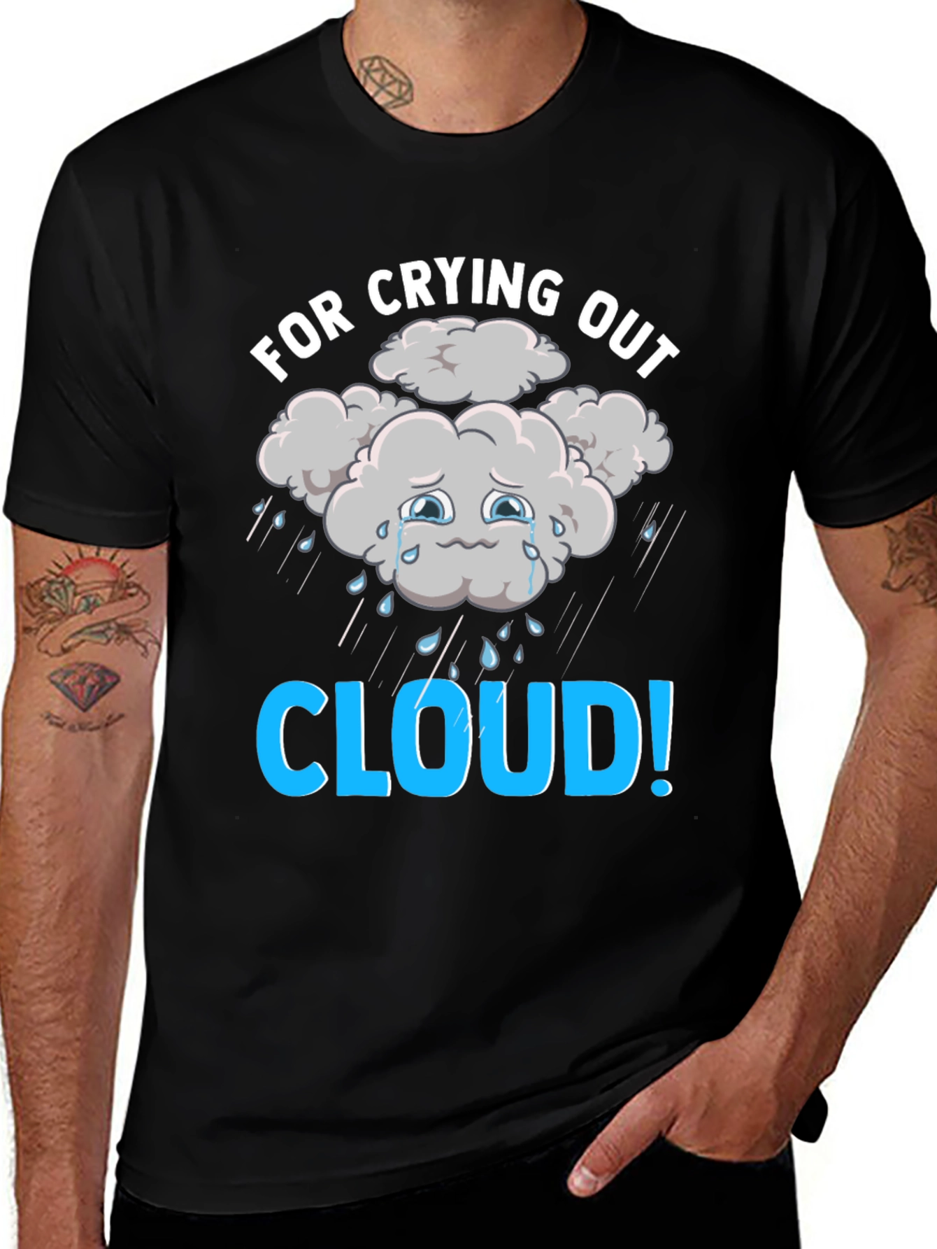 Variant 24 of Funny Crying Cloud Graphic T-Shirt