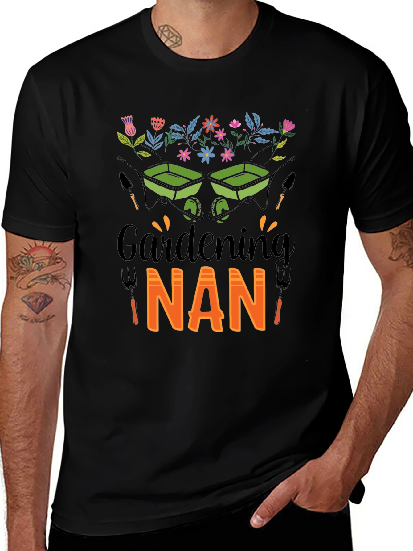 Variant 20 of Gardening Nan T-Shirt - Floral Design, Gardener Gift