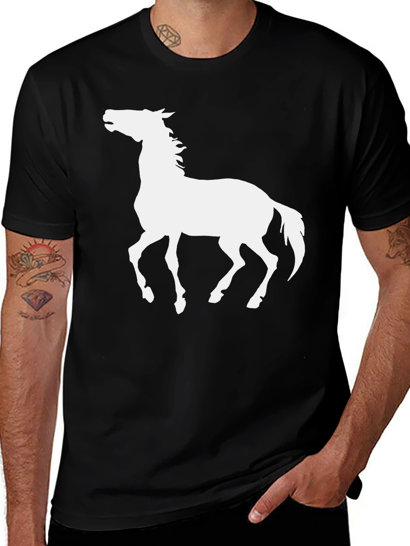 Variant 13 of Black Horse Graphic T-Shirt - Unisex