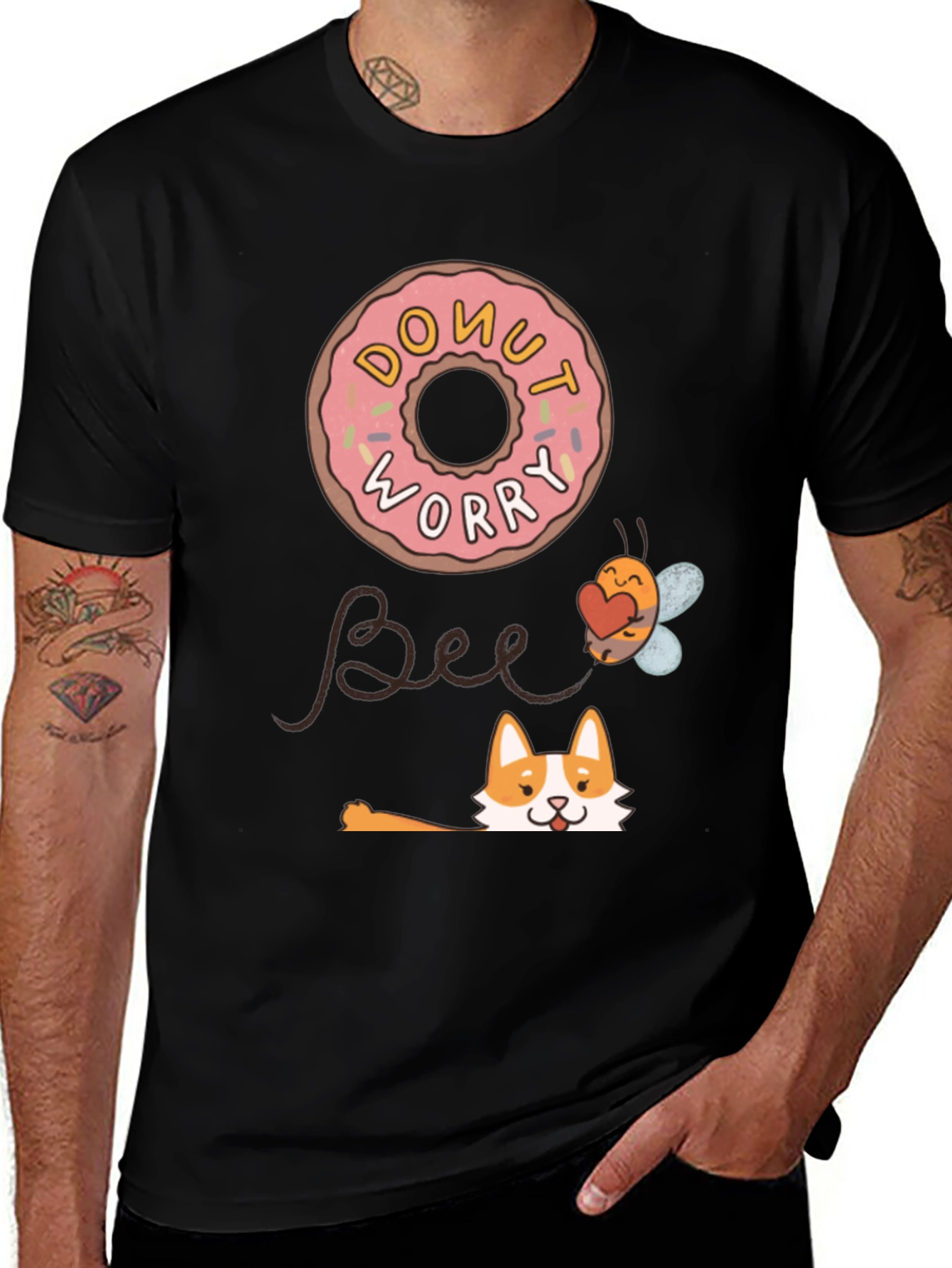 Variant 15 of Donut Worry Bee Happy T-Shirt