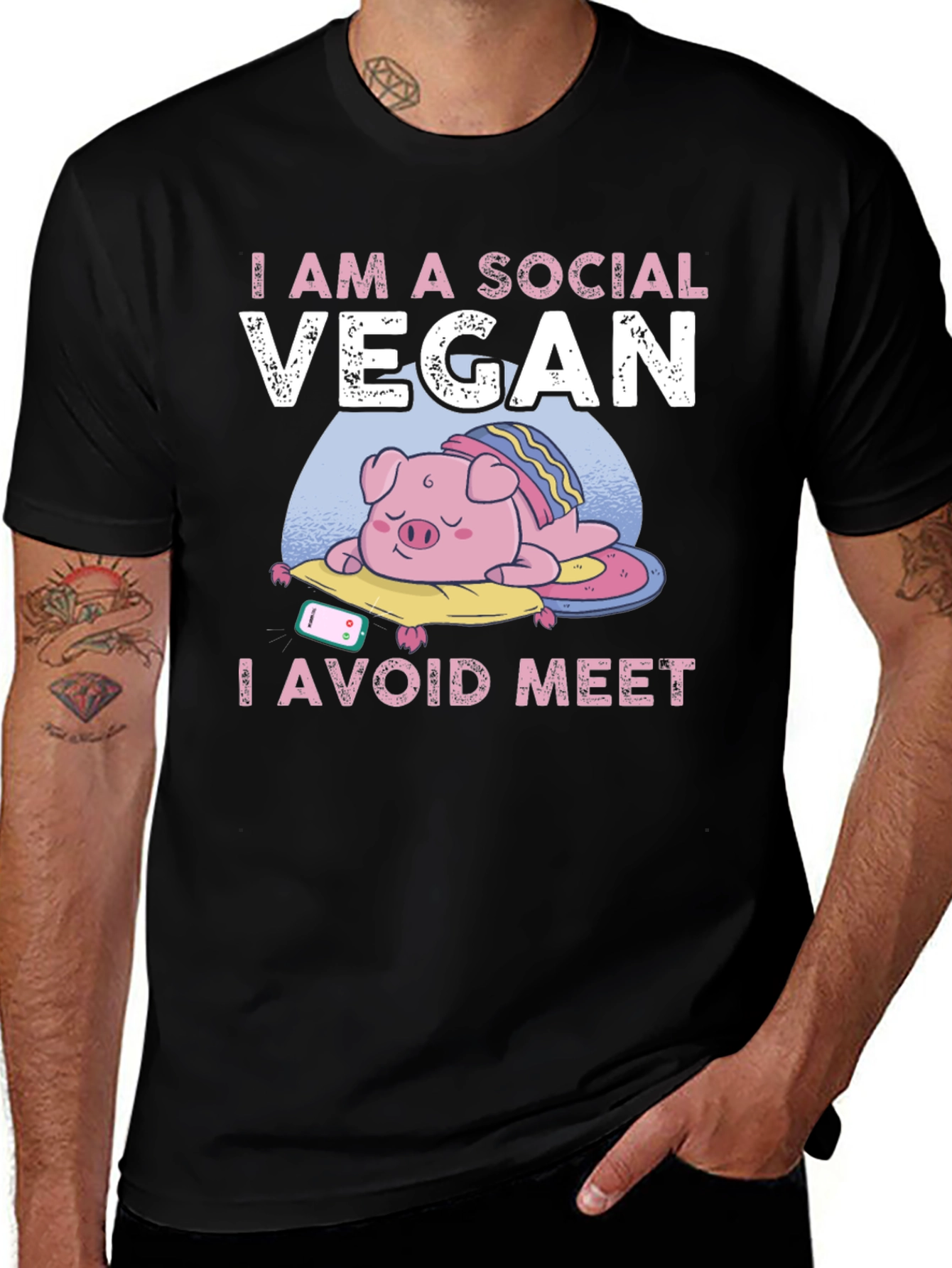 Social Vegan Graphic T-Shirt