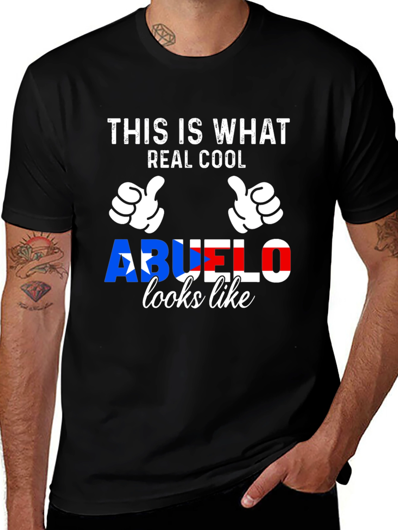 Real Cool Abuelo Puerto Rico Flag T-Shirt
