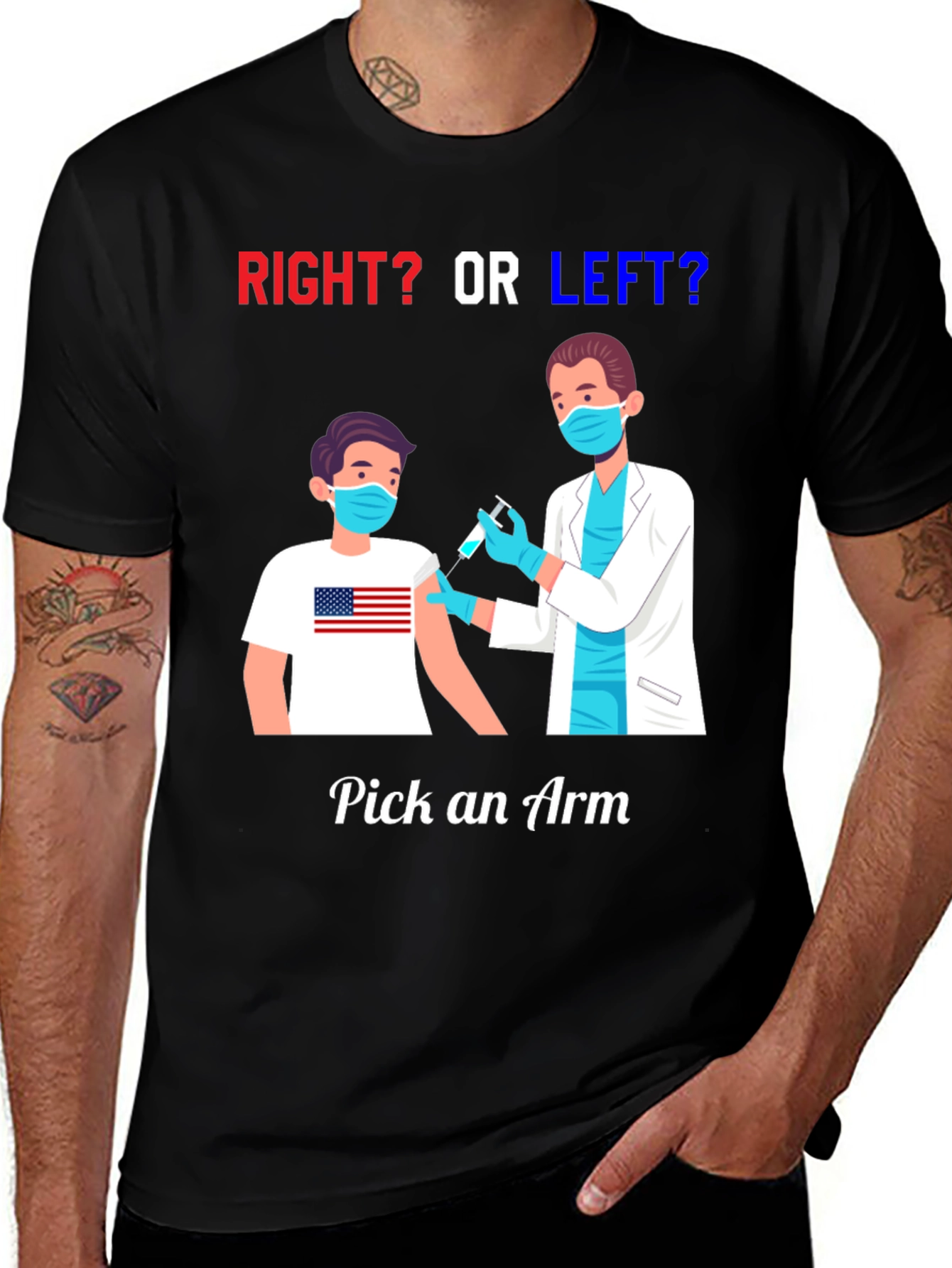 Variant 9 of Right or Left? Pick an Arm T-Shirt