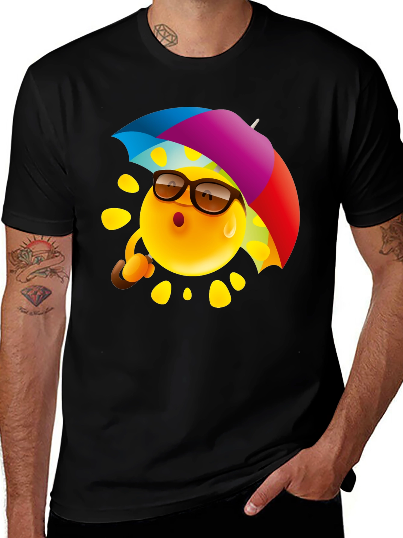 Variant 29 of Emoji Umbrella T-Shirt - Black