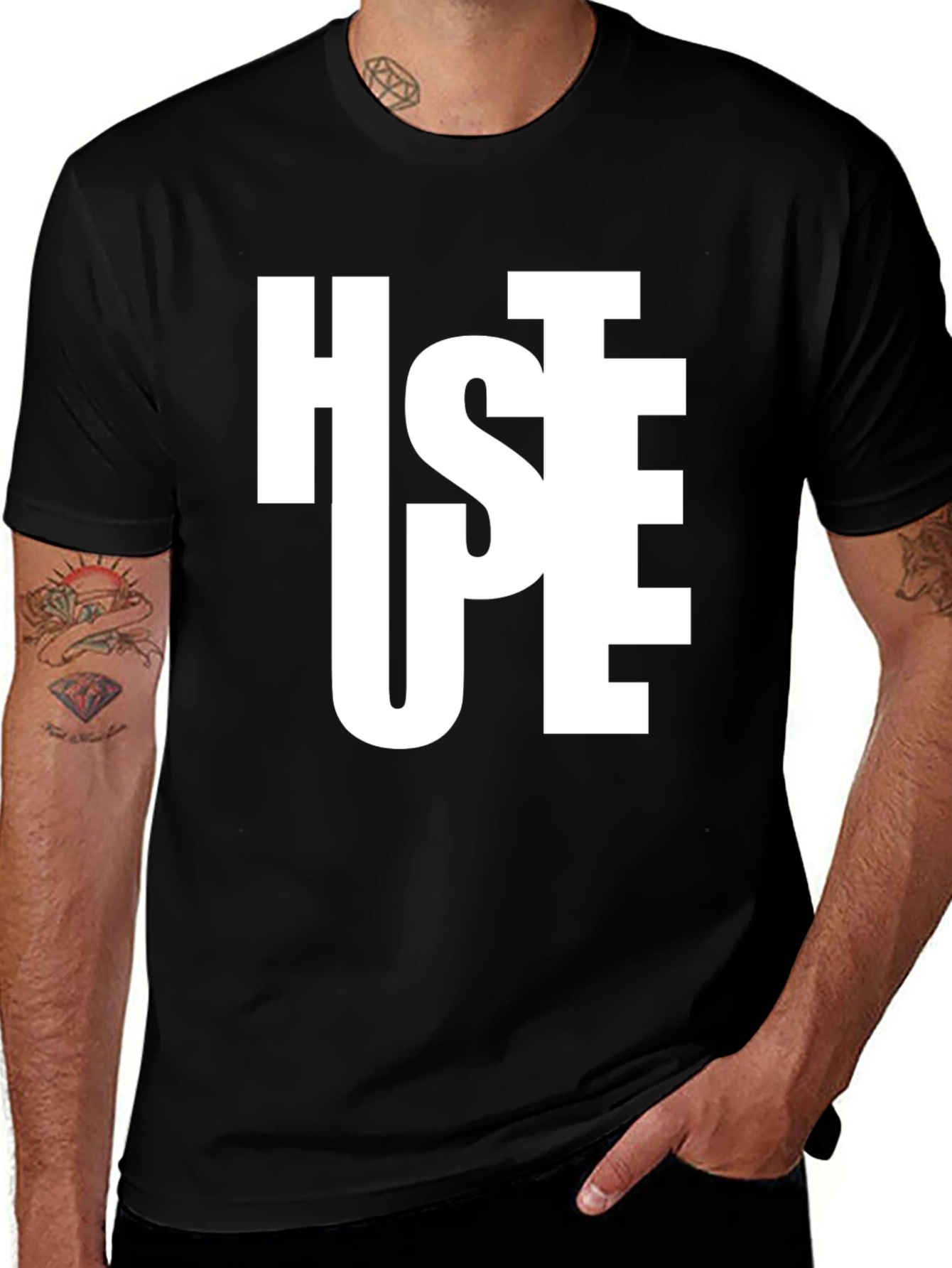 Variant 5 of Bold Graphic Tee - "HSE" Print, Black