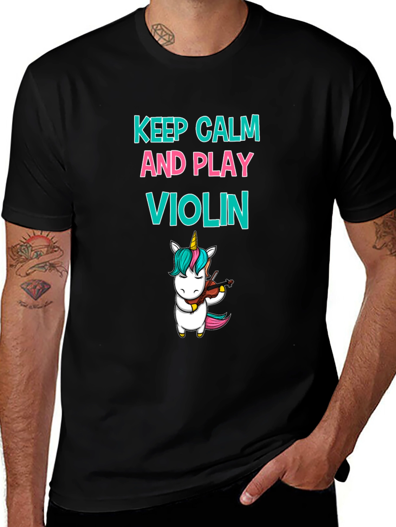 Variant 30 of Keep Calm and Play Violin Unicorn T-Shirt