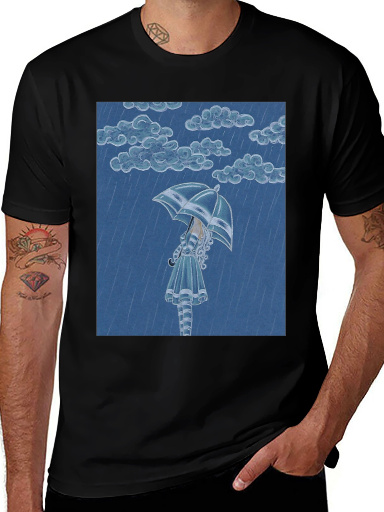 Variant 12 of Rainy Day T-Shirt - Alice in Wonderland Style 