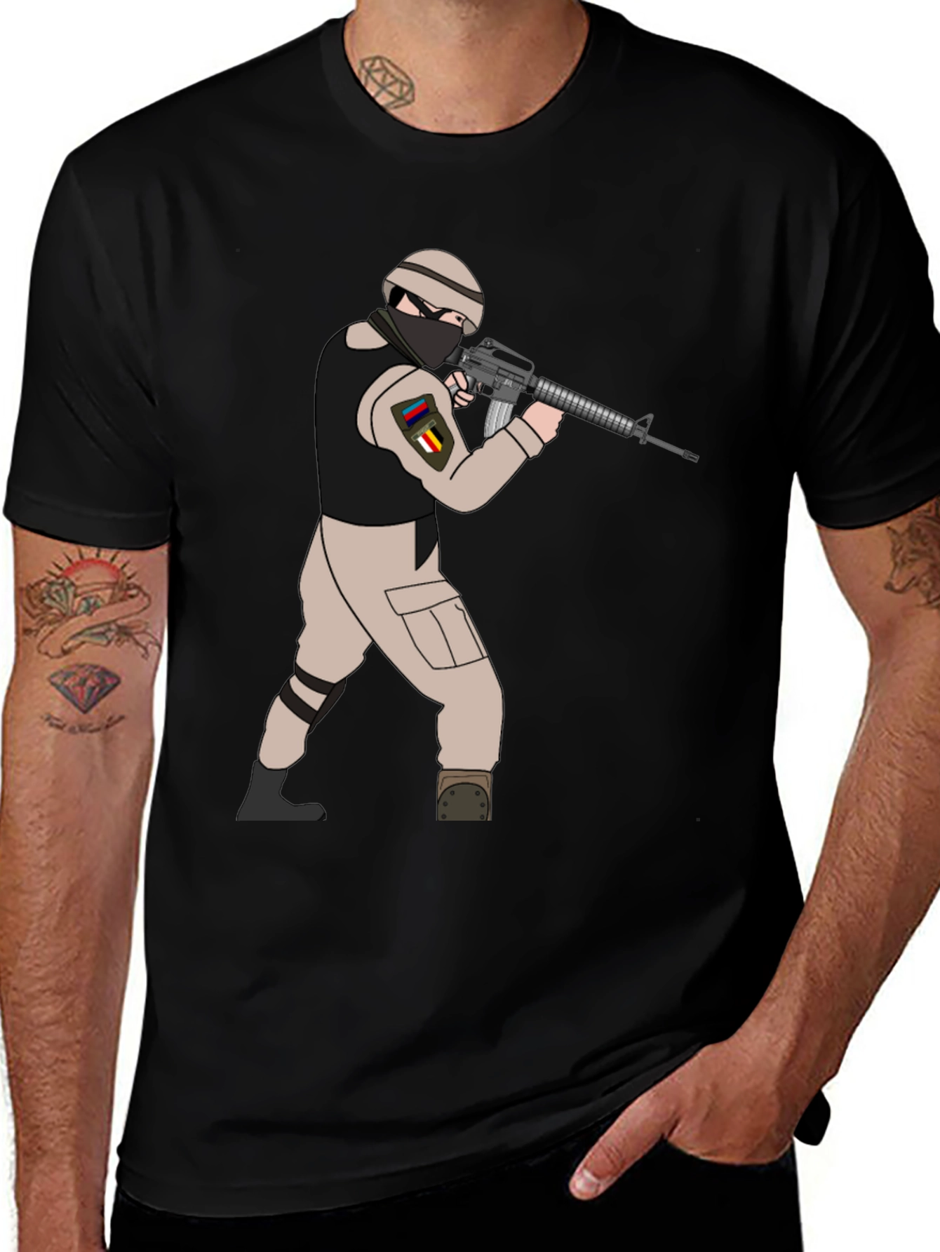 Variant 21 of Tactical Soldier Graphic Tee - Black