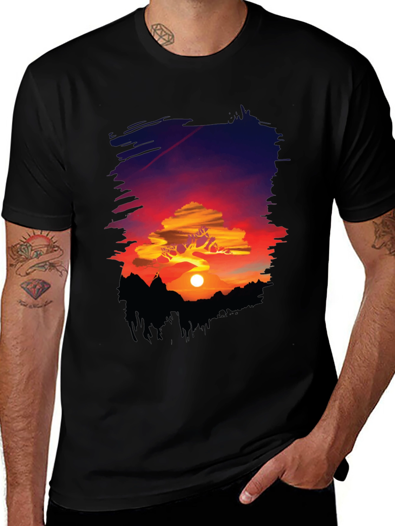 Variant 14 of Sunset Landscape Graphic Tee - Nature Lover's T-Shirt