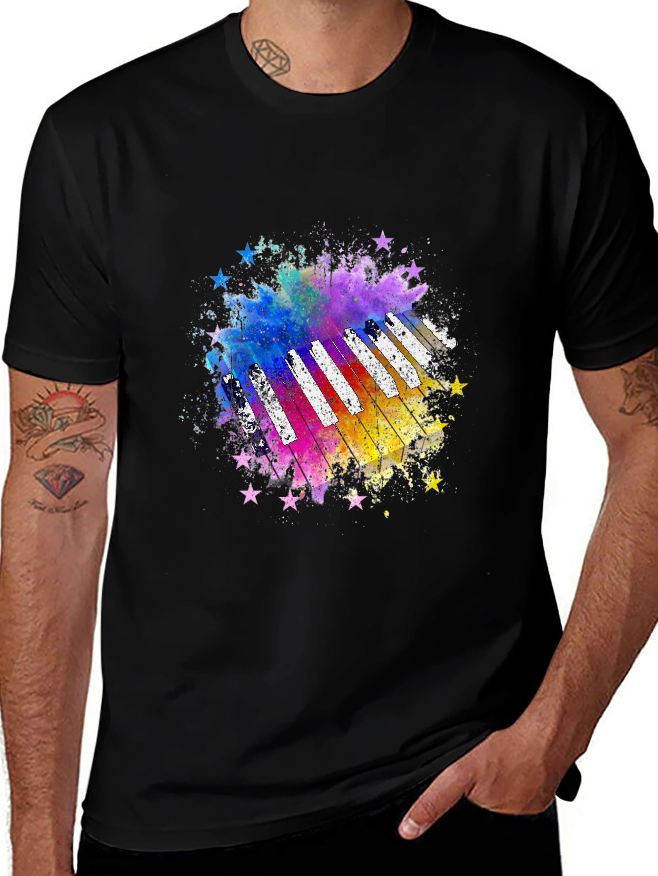 Variant 19 of Colorful Piano Star T-Shirt
