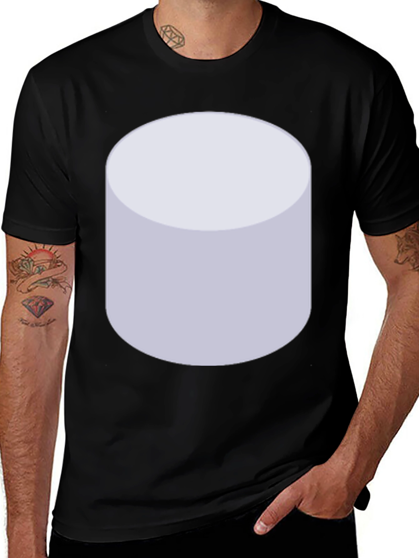 Variant 15 of Marshmallow Graphic Tee - Unisex Black T-Shirt