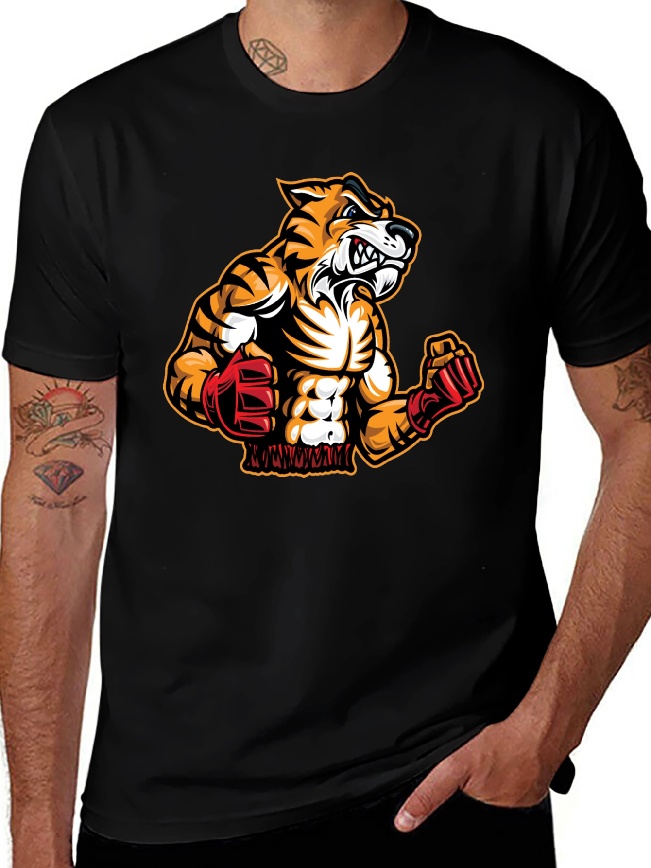 Variant 30 of Tiger Boxing T-Shirt - Fierce Graphic Tee