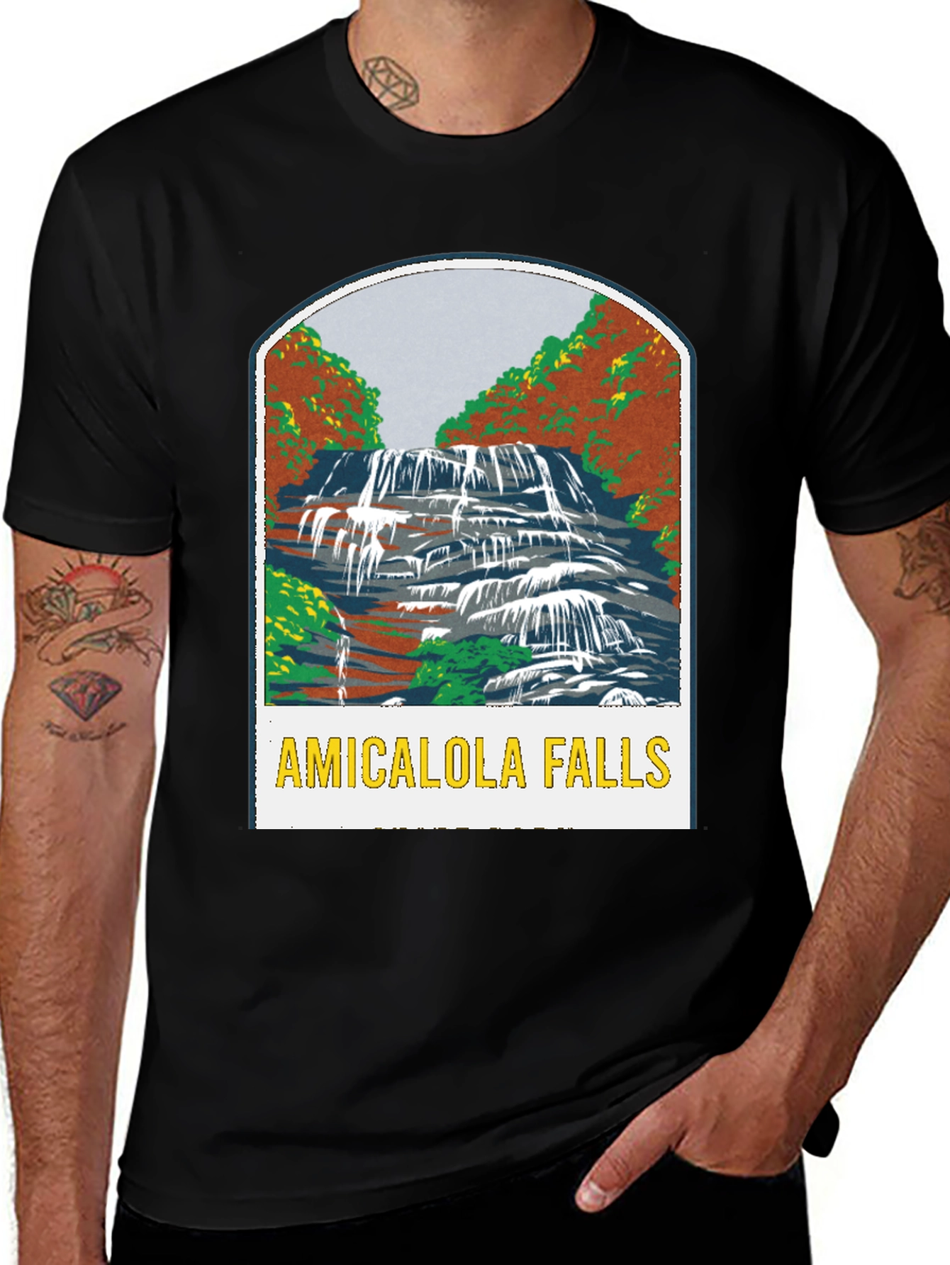 Variant 13 of Amicalola Falls Black T-Shirt