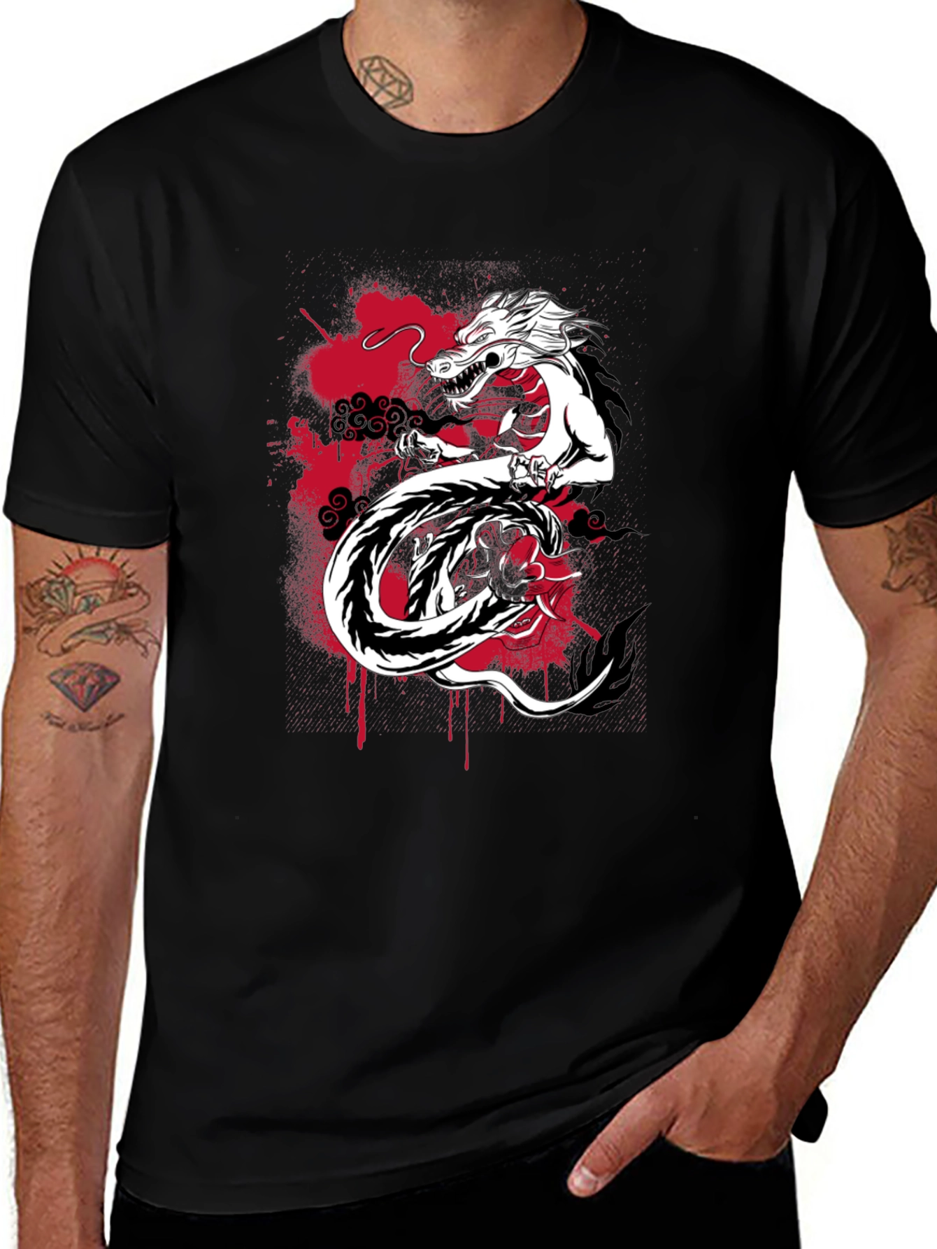 Variant 24 of Dragon Graphic Black T-Shirt