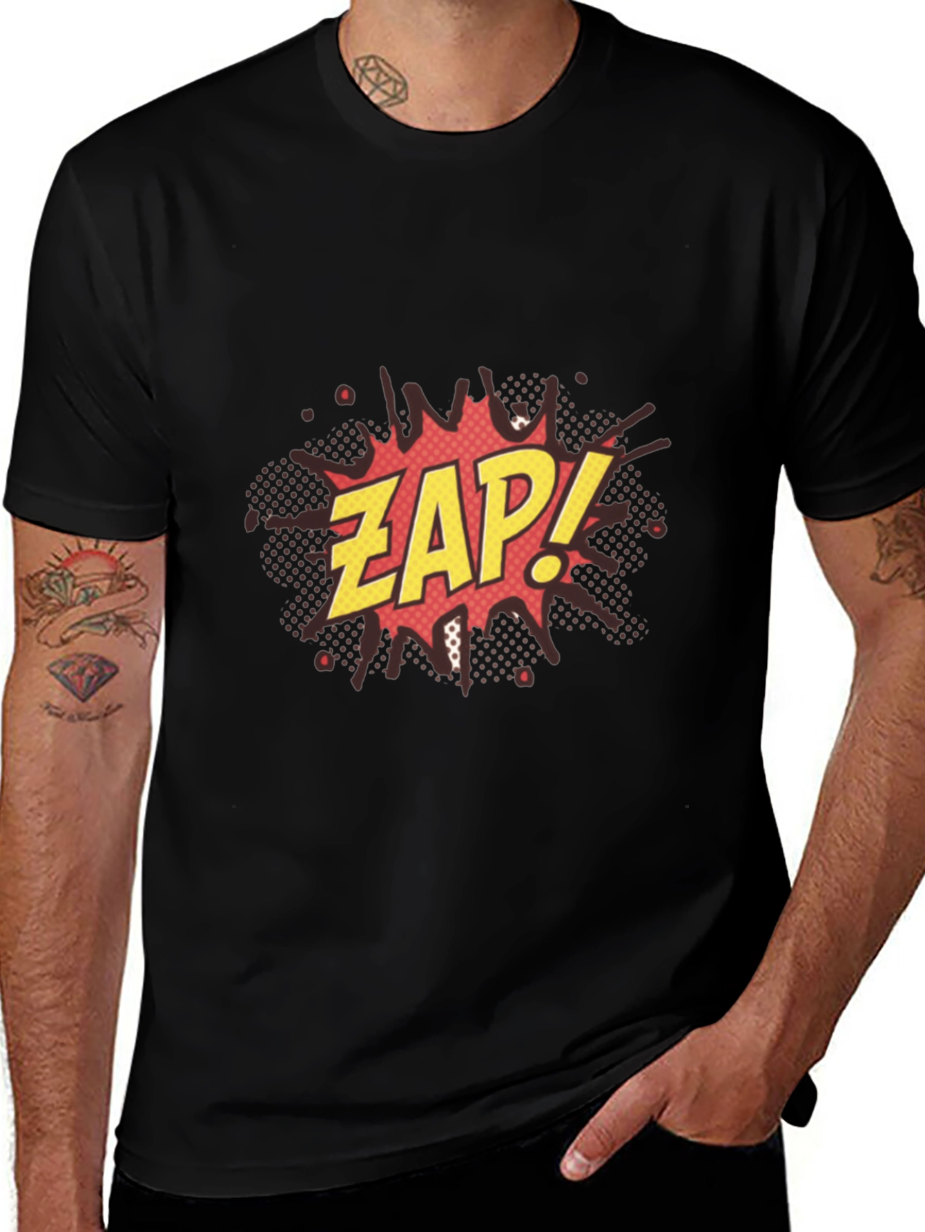 Variant 24 of ZAP! Graphic Print Black T-Shirt for Men