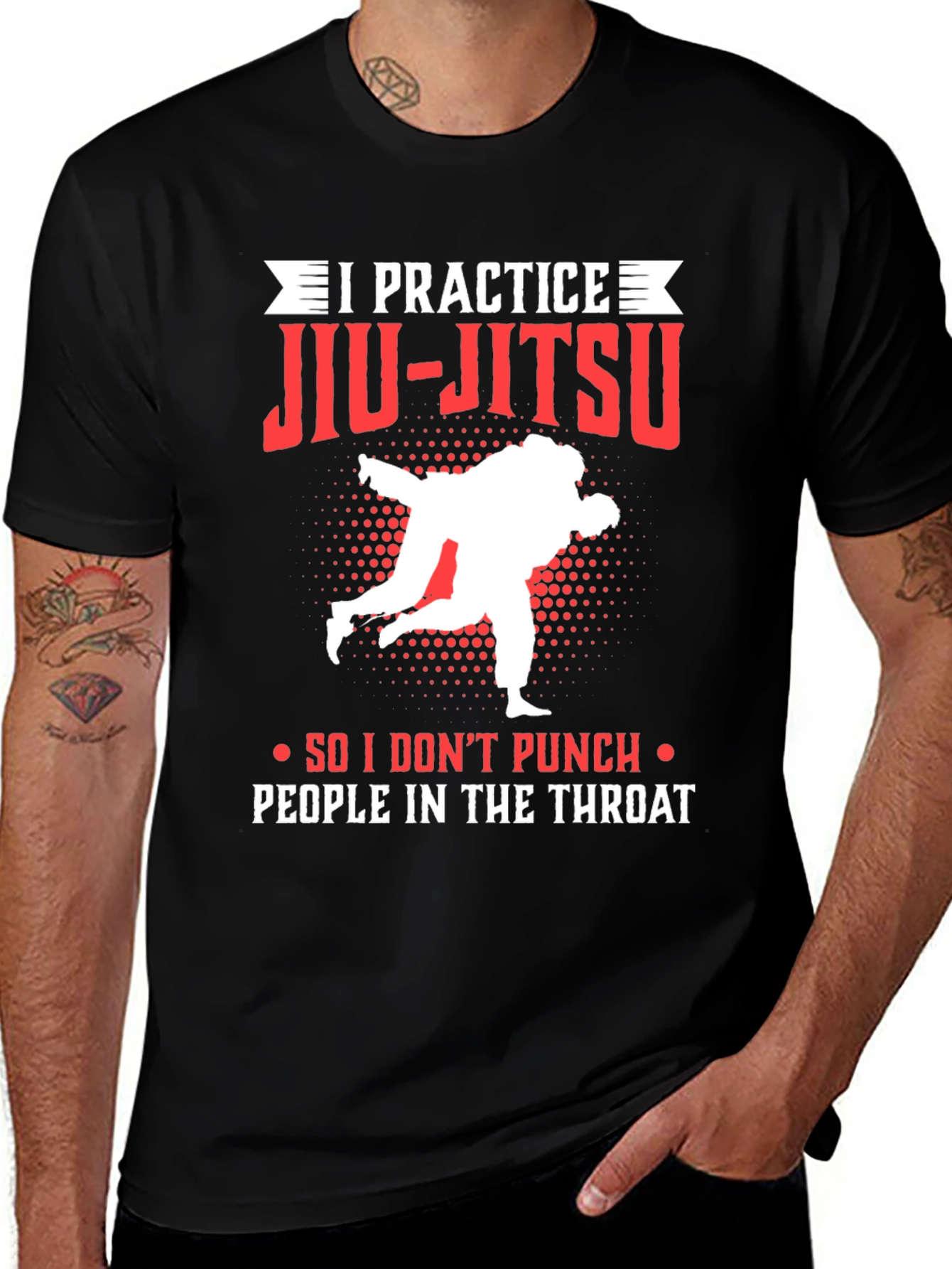 Jiu-Jitsu Black T-Shirt: I Practice So I Don't Punch People