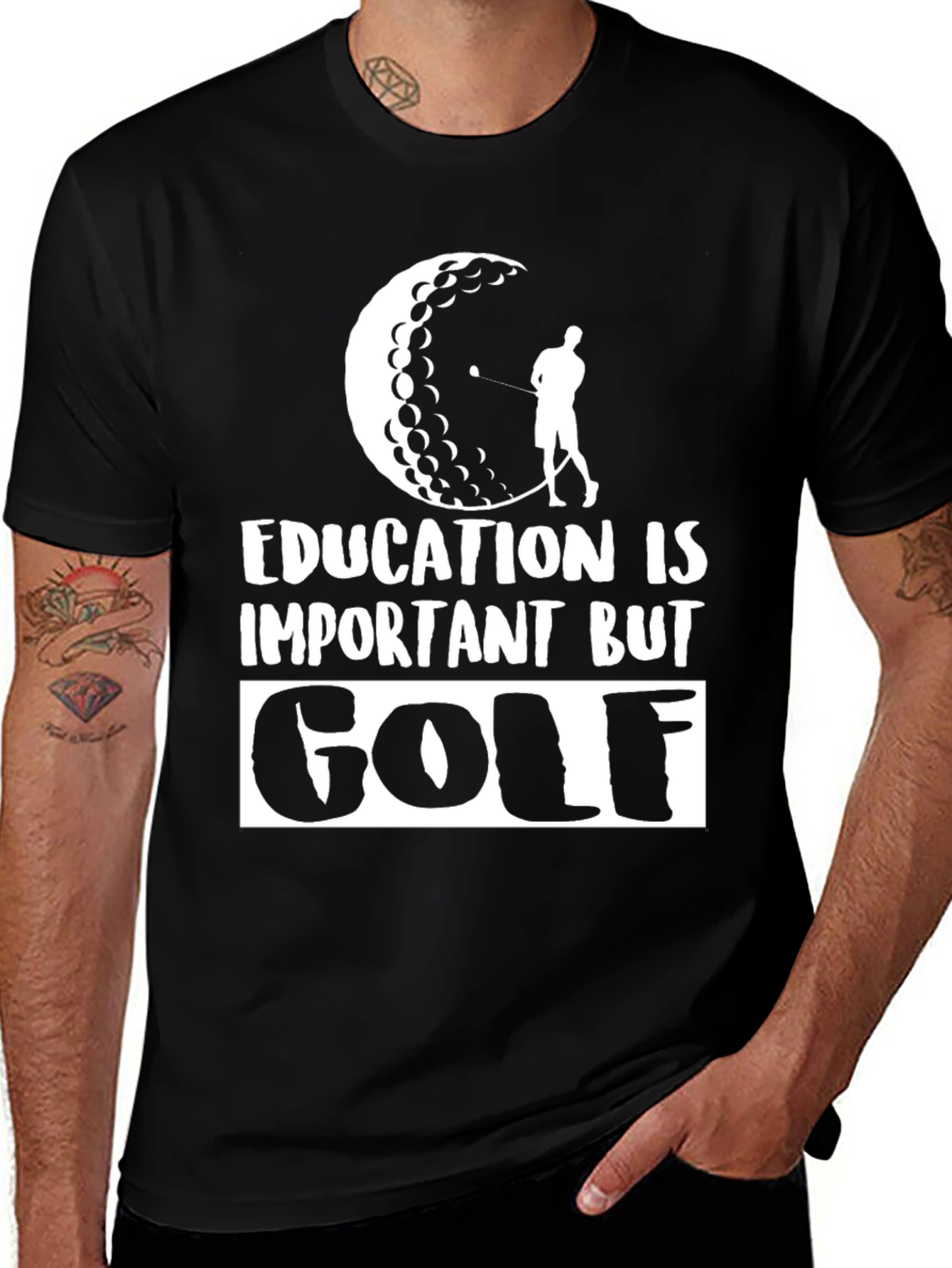 Education Important But Golf T-Shirt Funny Tee