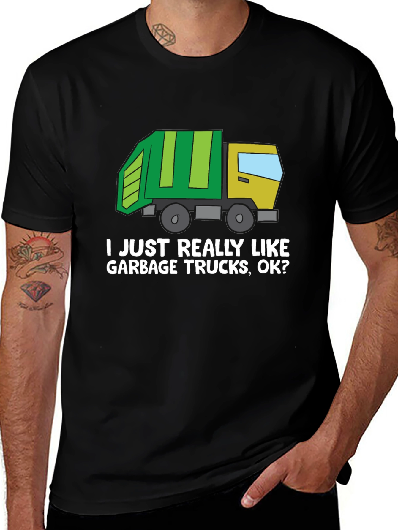 Variant 15 of Garbage Truck Lover Black T-Shirt