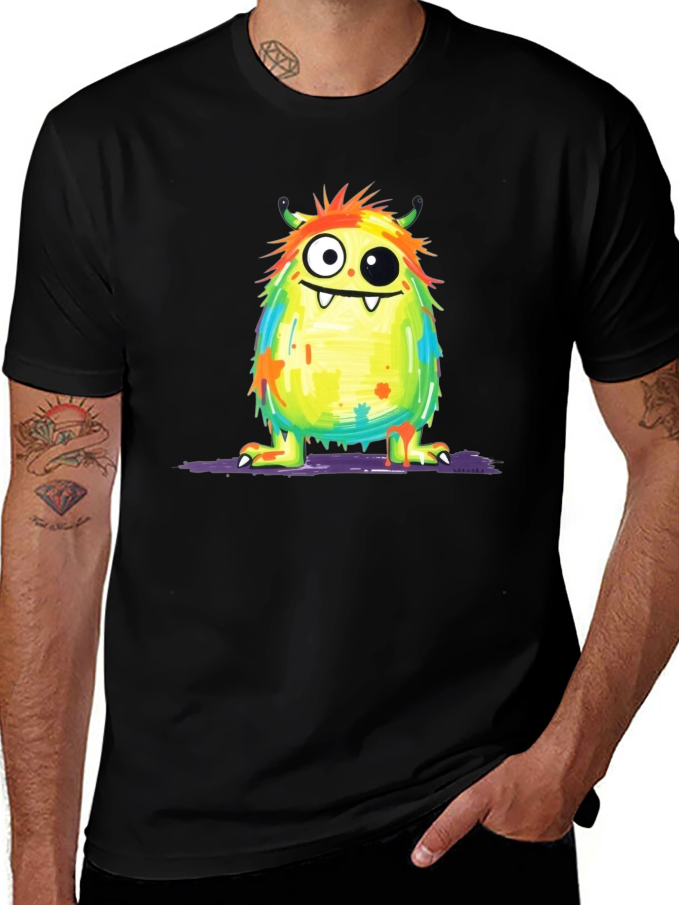 Variant 16 of Fun Monster Graphic T-Shirt - Quirky and Colorful!