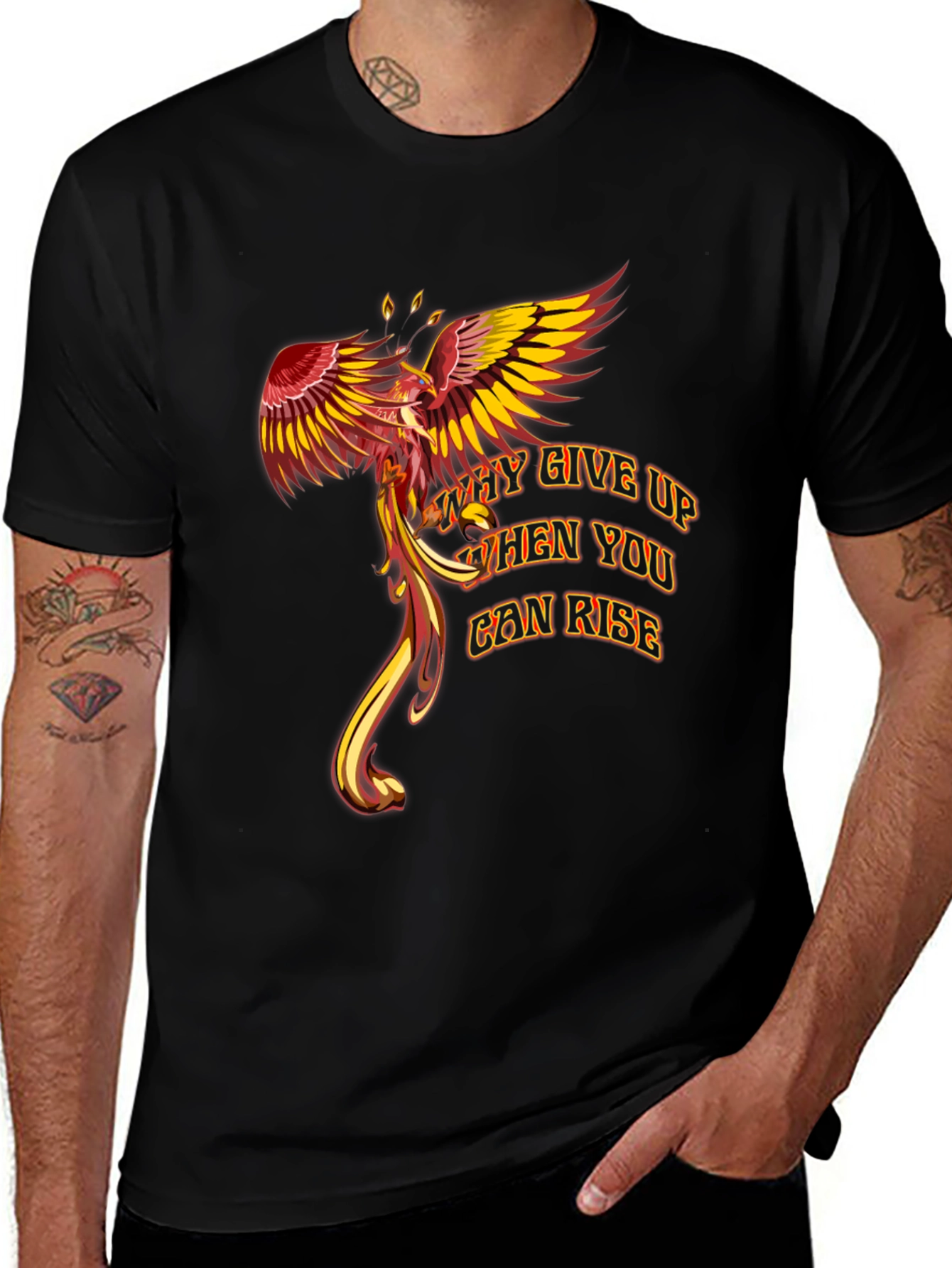 Variant 23 of Motivational Phoenix T-Shirt - Why Give Up?