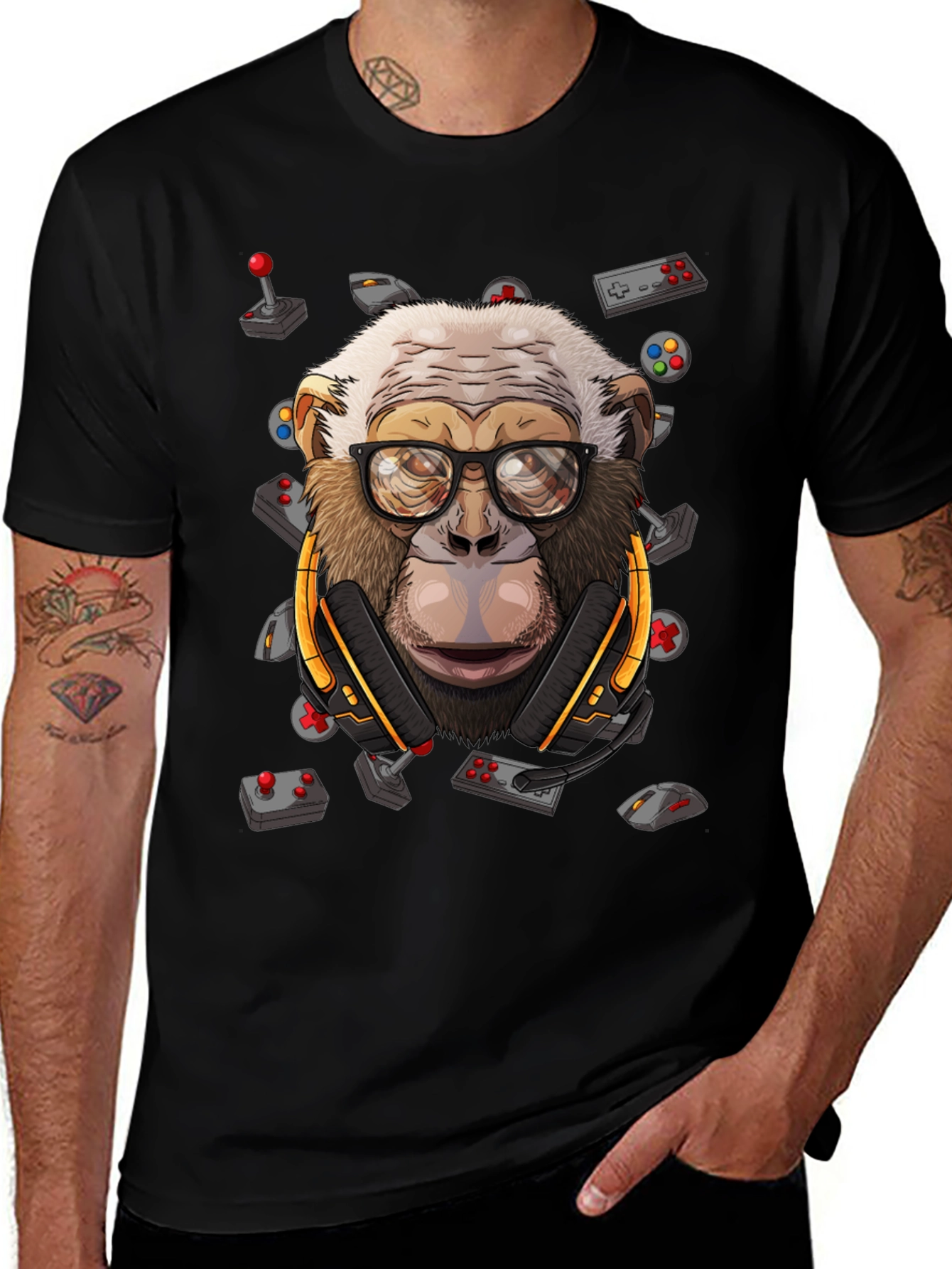 Variant 25 of Gamer Monkey Graphic Tee - Cool Casual Style