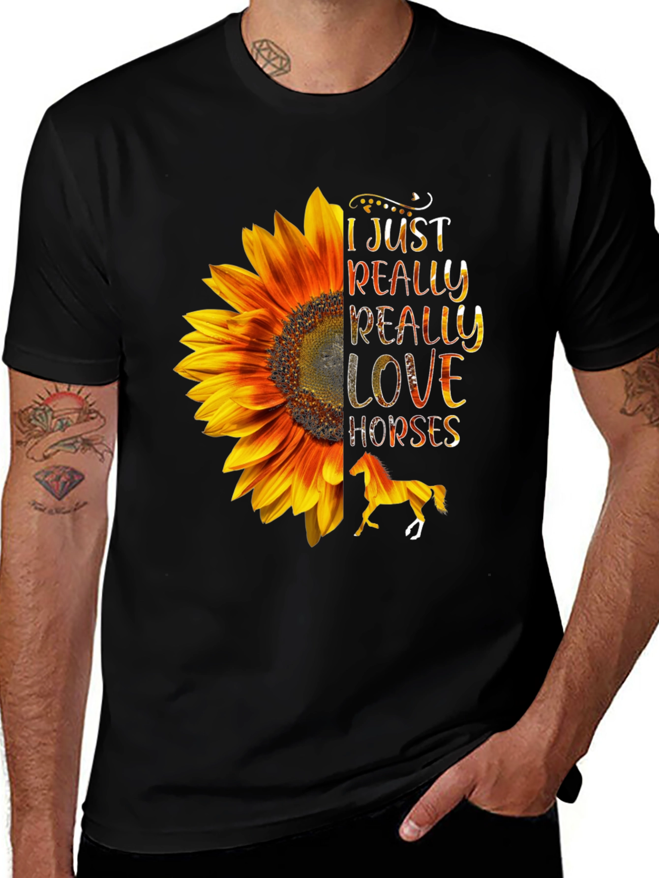Variant 21 of Sunflower Horse Lover T-Shirt - Soft & Stylish