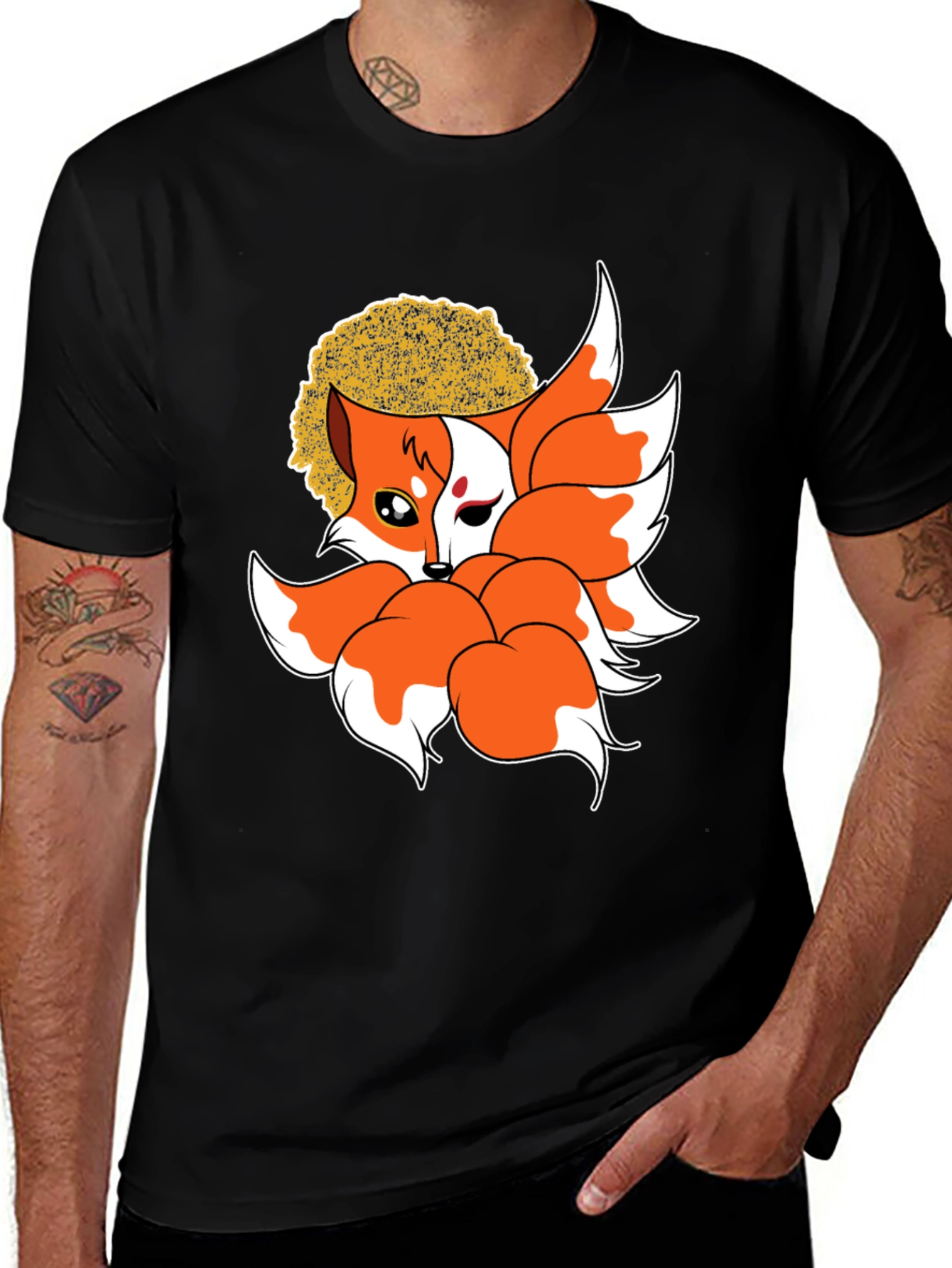 Variant 18 of Nine-Tailed Fox Graphic Tee - Anime Style