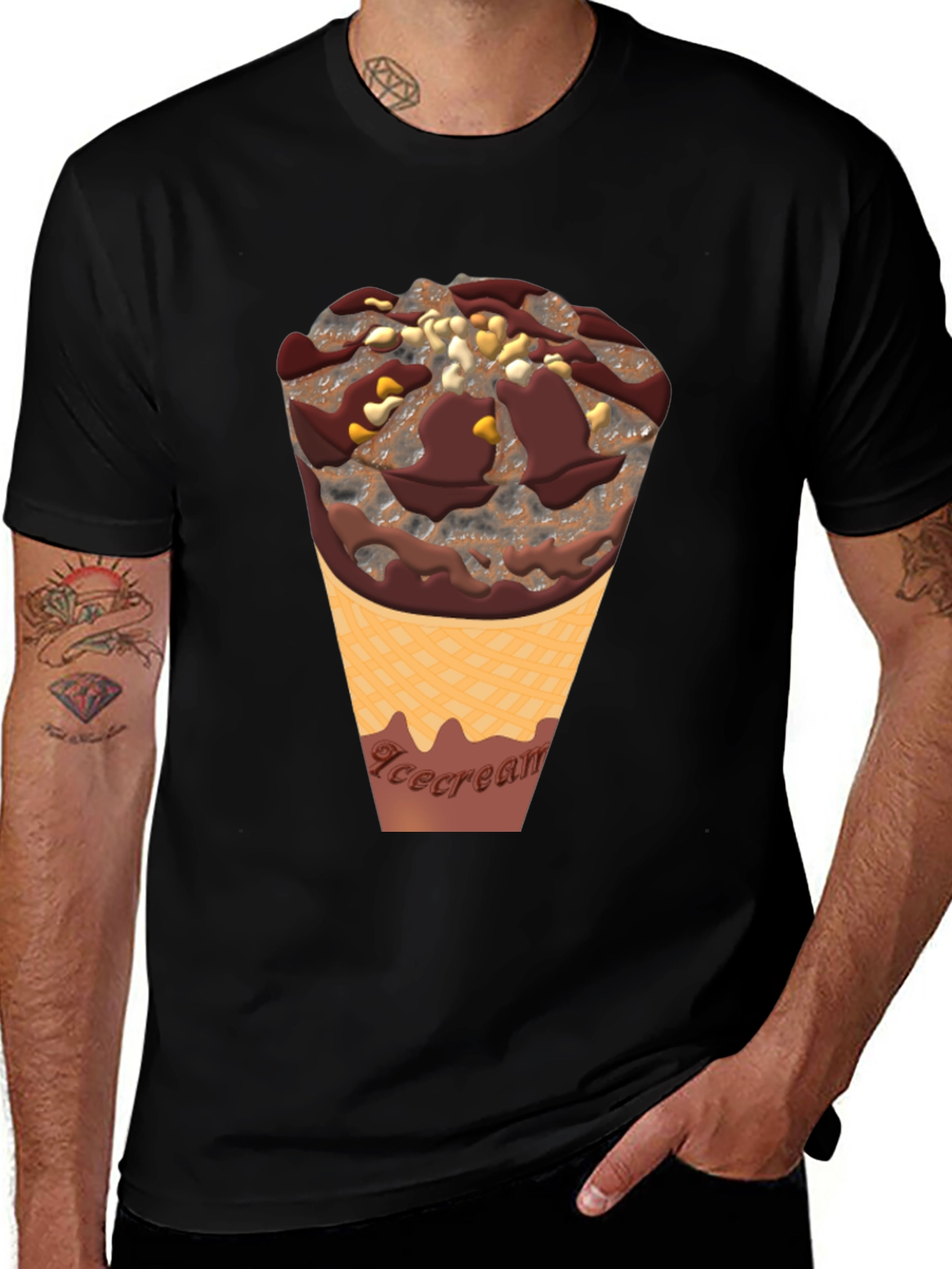 Variant 7 of Chocolate Ice Cream Cone Graphic T-Shirt