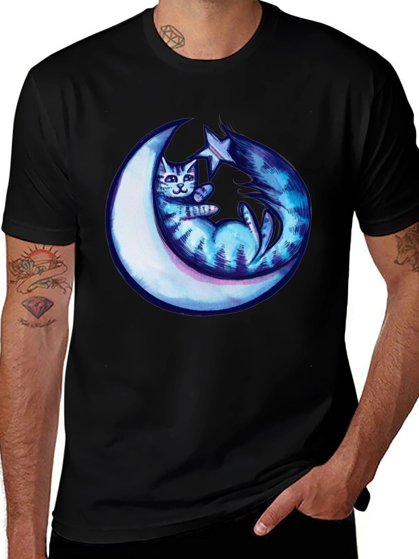 Variant 10 of Cosmic Cat & Moon Graphic Tee