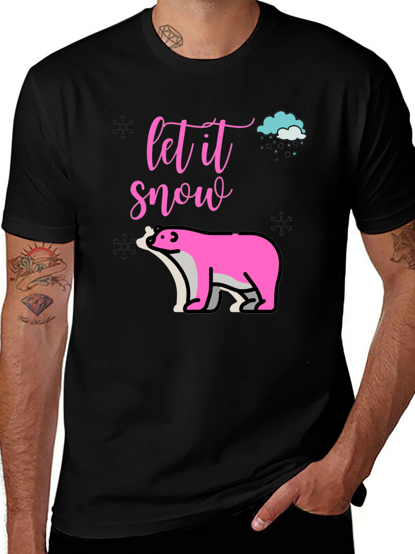 Variant 25 of Let It Snow Black T-Shirt