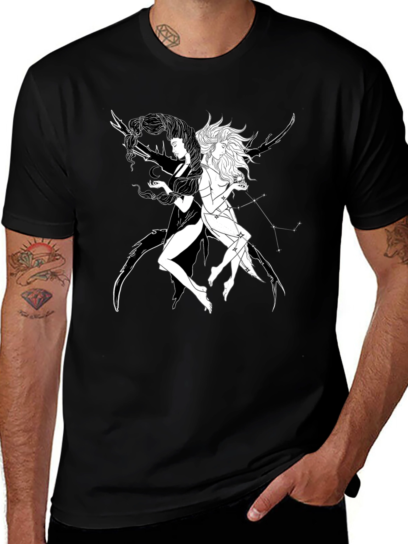 Variant 27 of Yin Yang Celestial T-Shirt - Black