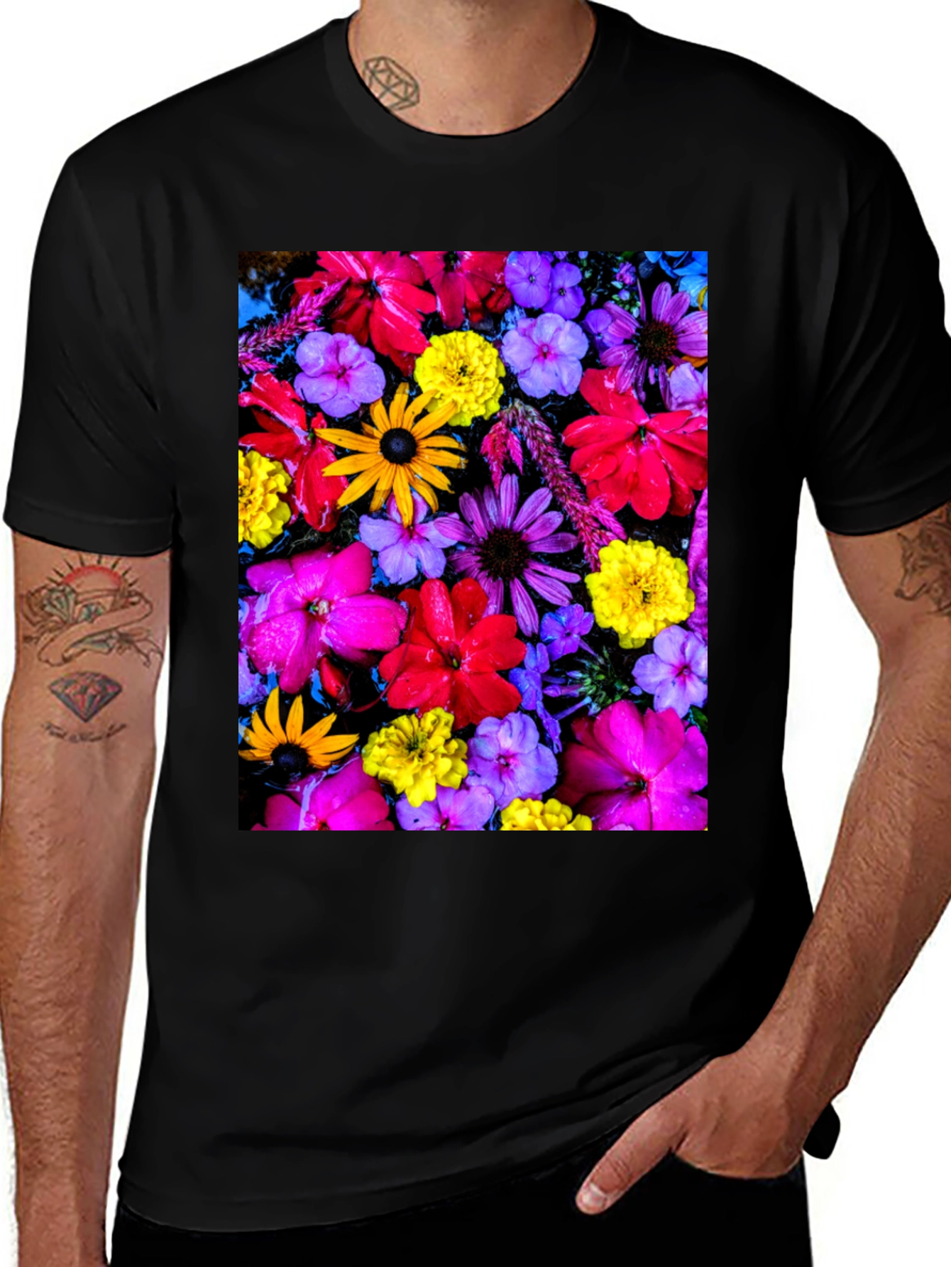 Variant 30 of Floral Burst Graphic Tee - Vibrant & Unique
