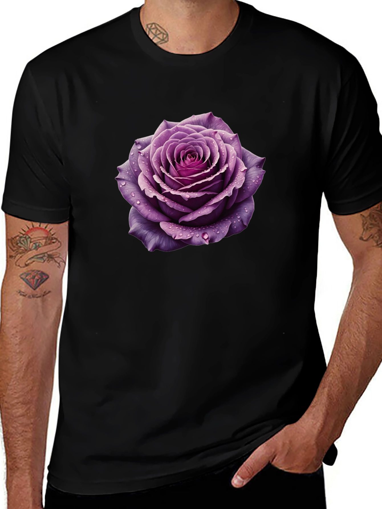 Purple Rose Graphic Tee