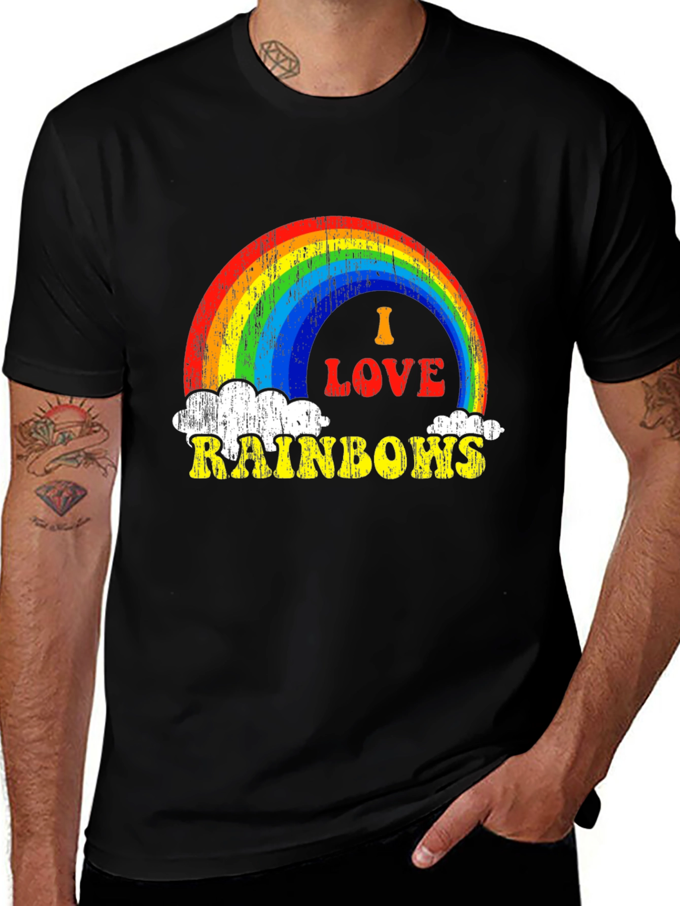 Variant 18 of I Love Rainbows T-Shirt, Pride Tee, Colorful Graphic