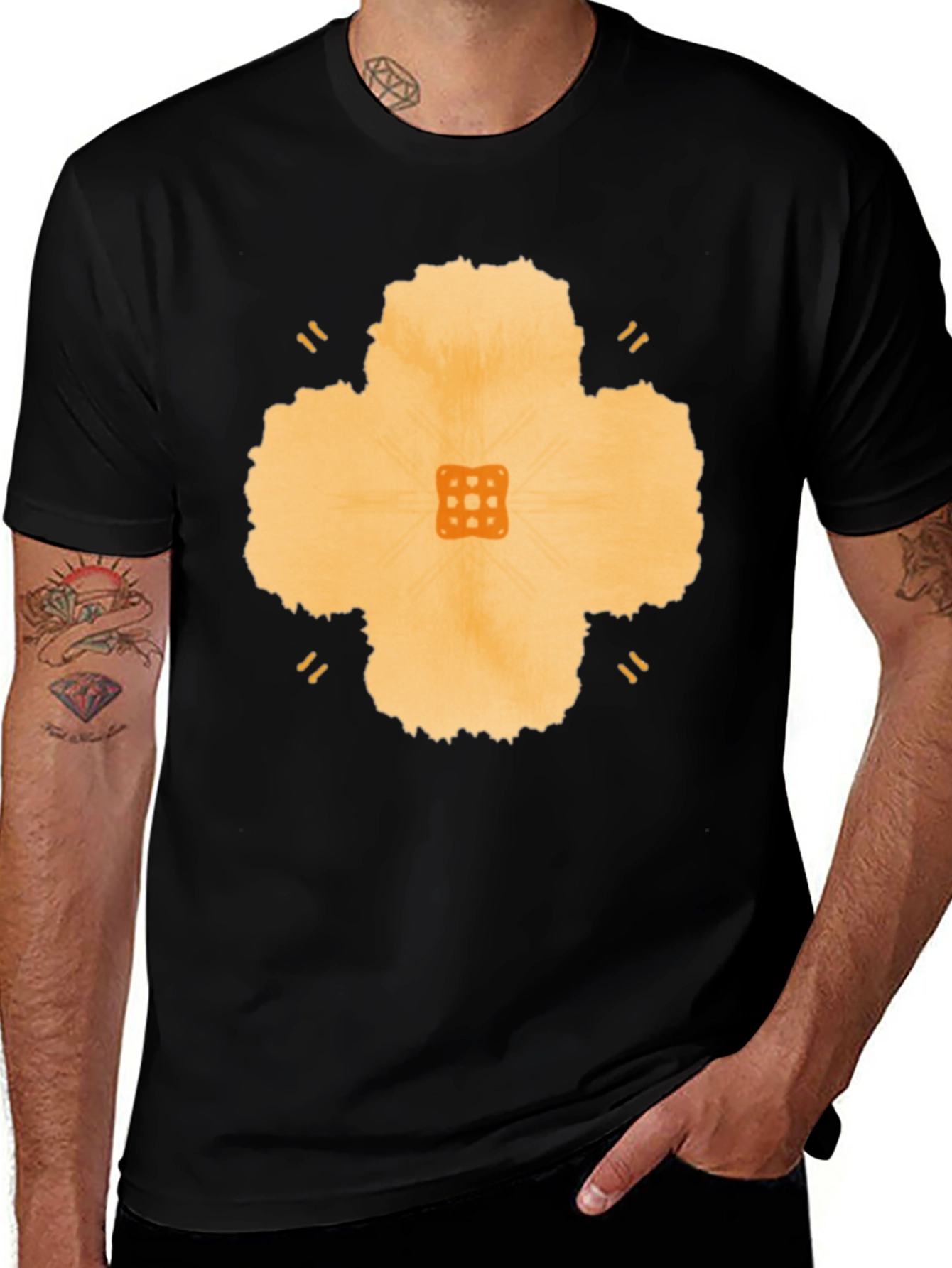 Variant 11 of Geometric Style Graphic Tee - Modern Black T-Shirt