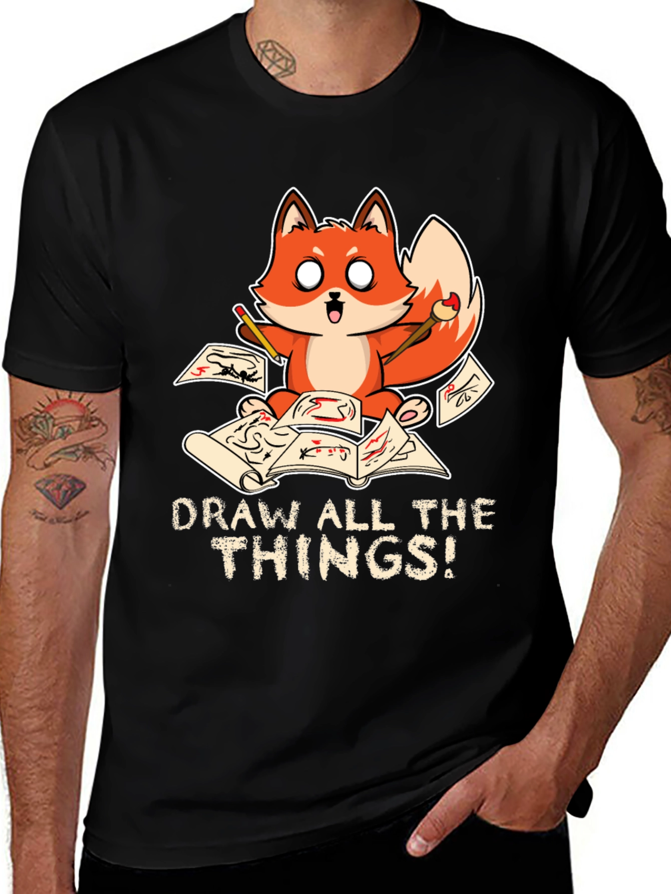 Variant 17 of Draw All the Things Graphic Tee - Artist Fox