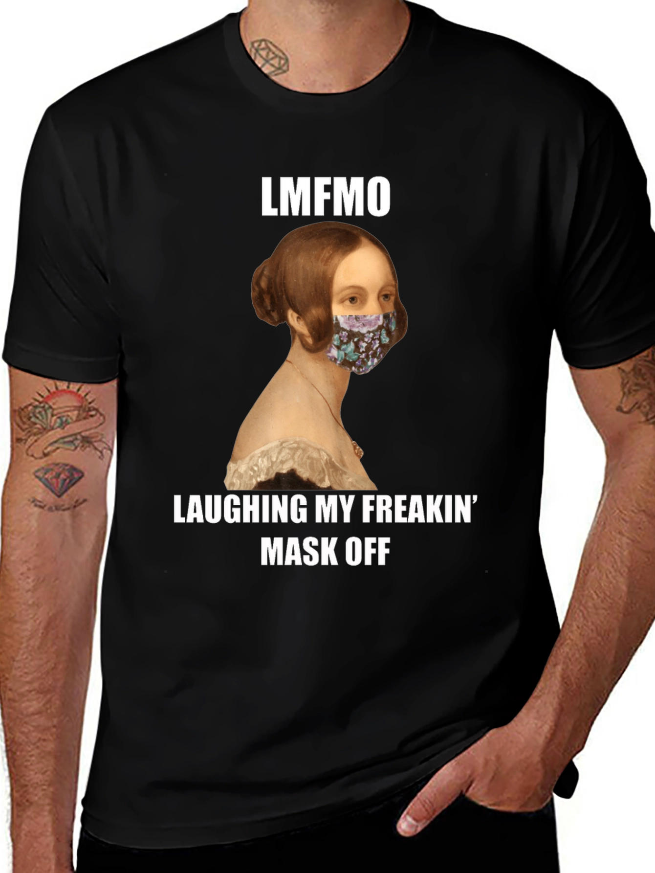 Variant 14 of LMFMO Masked Lady T-Shirt - Humorous Graphic Tee