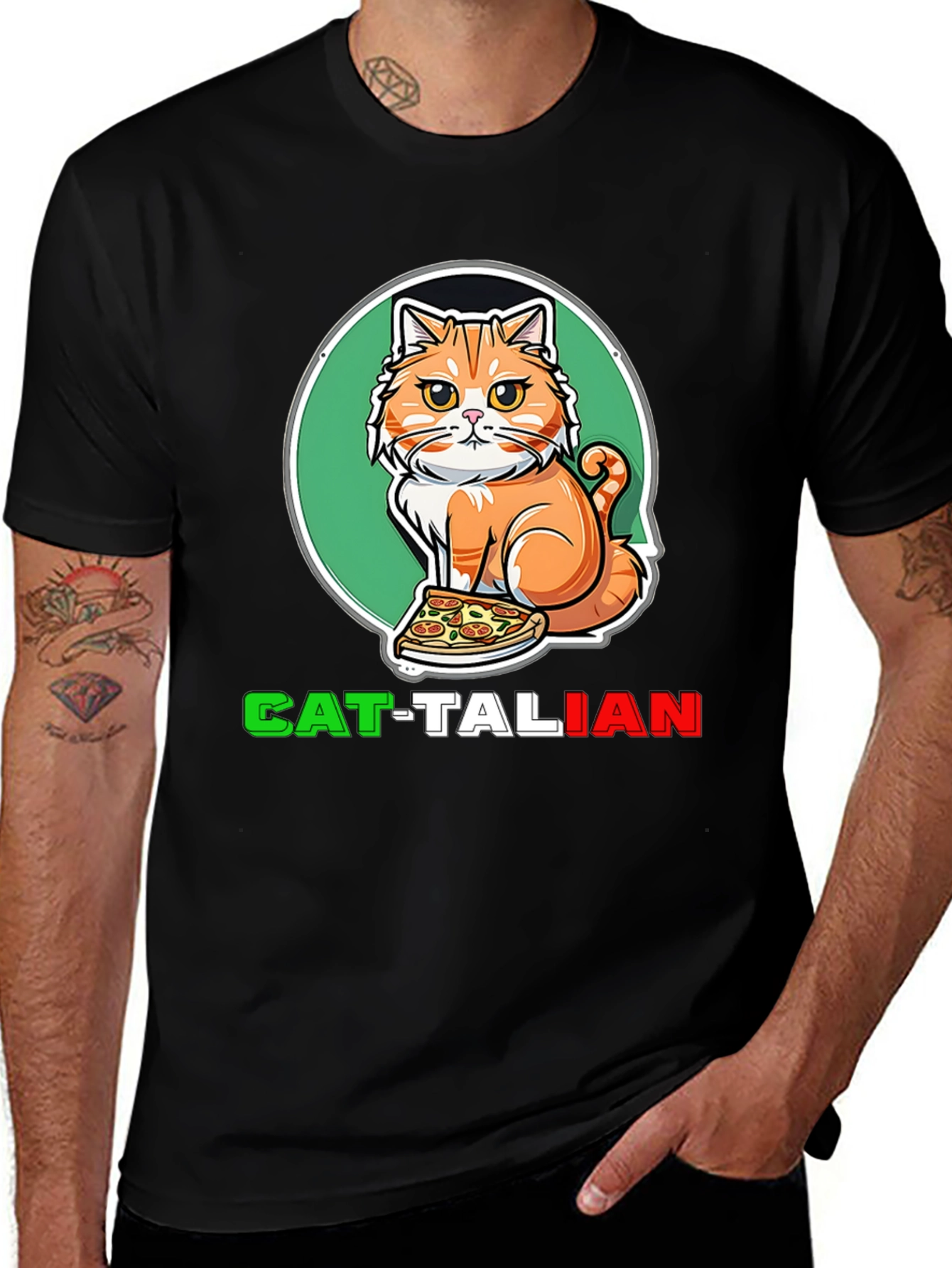 Variant 13 of Cat-Talian Funny Graphic Tee 